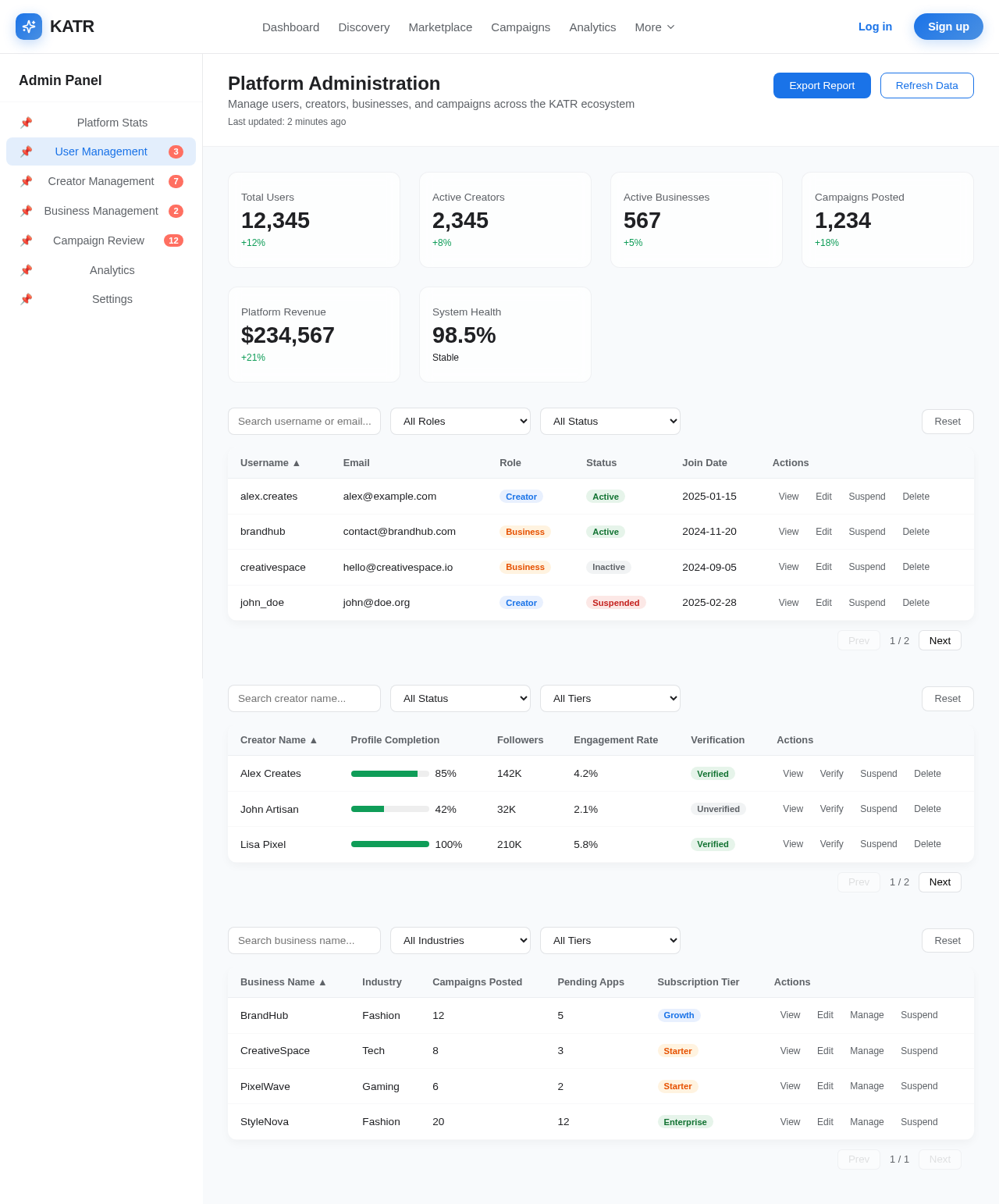 Admin design preview
