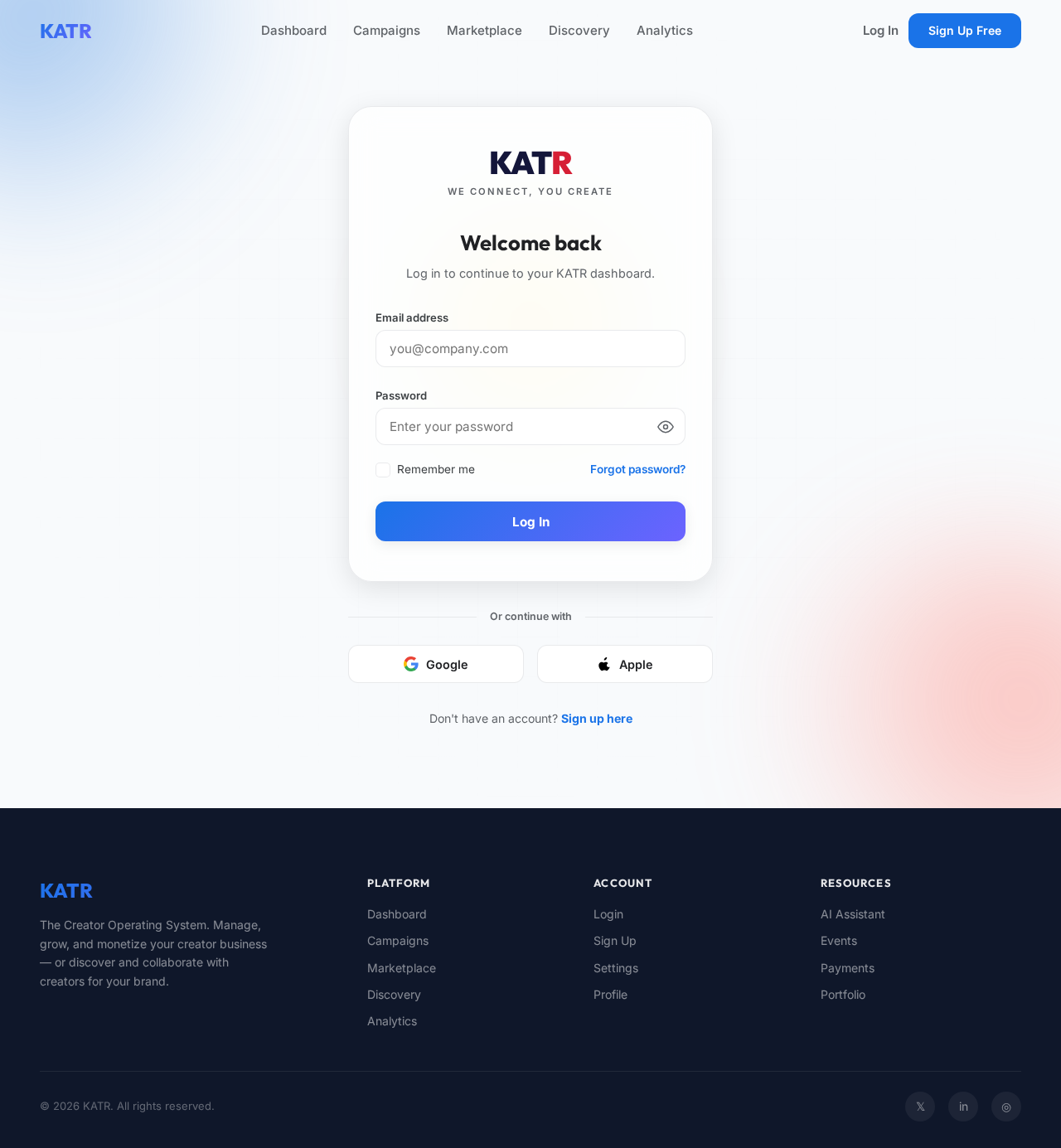 Login design preview