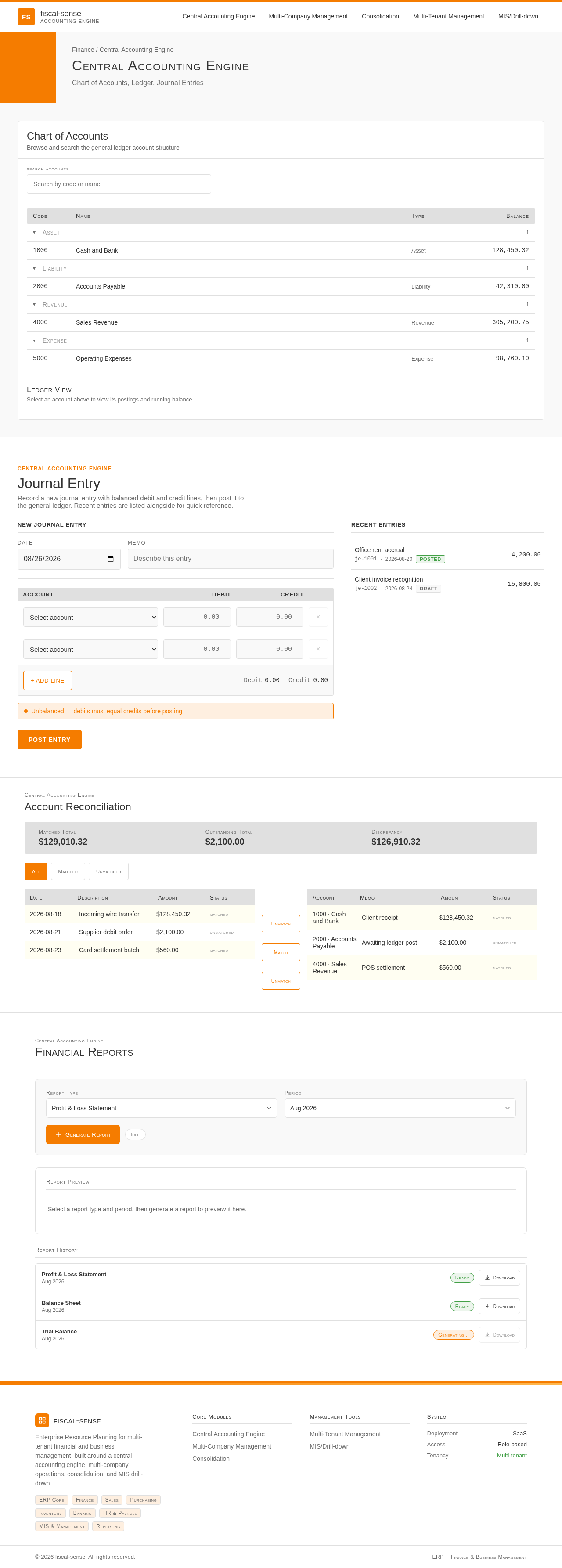 Central Accounting Engine design preview