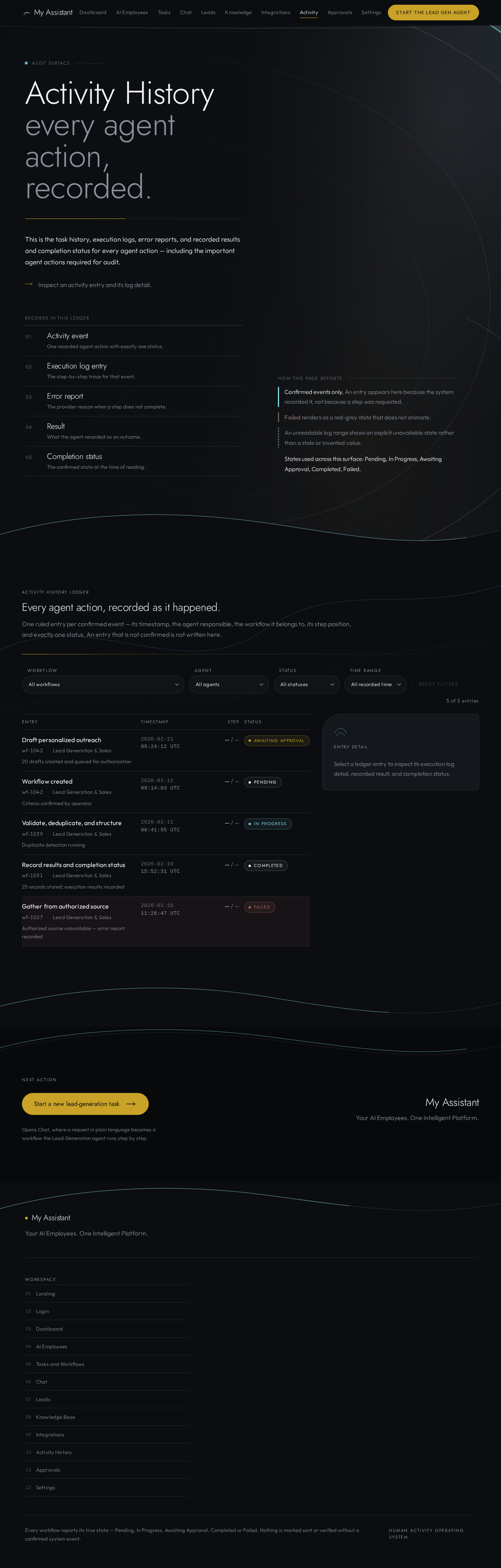 Activity History design preview