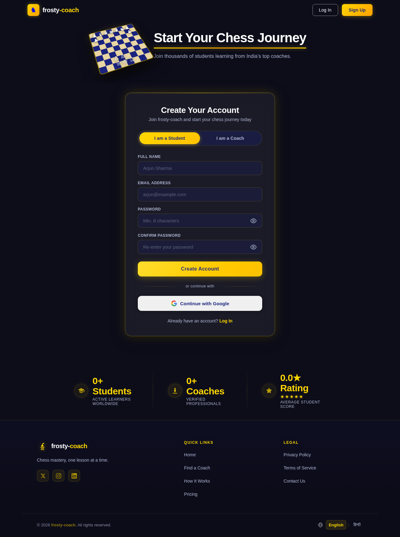 Signup design preview