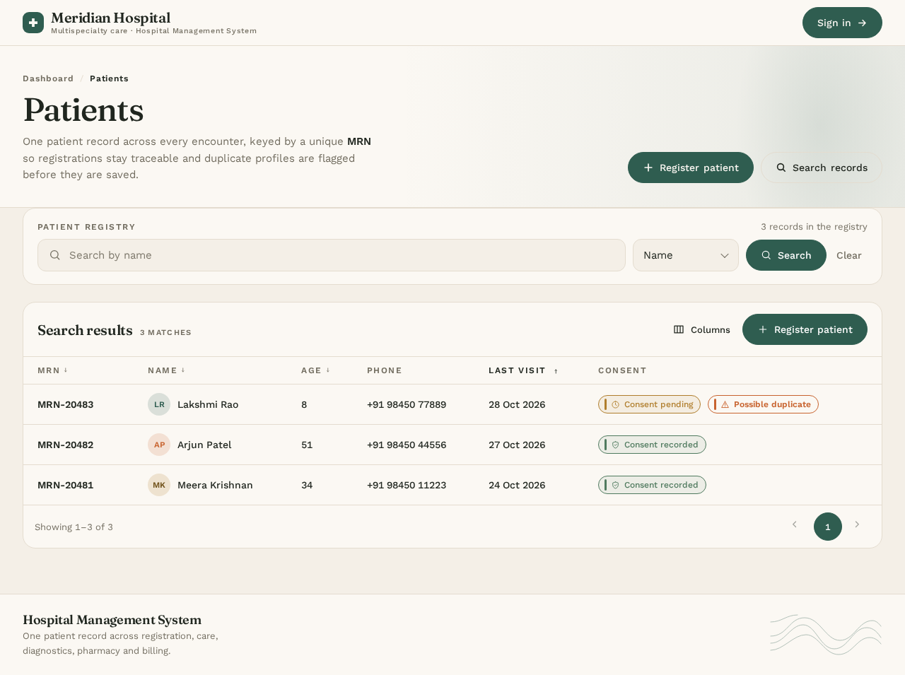 Patients design preview