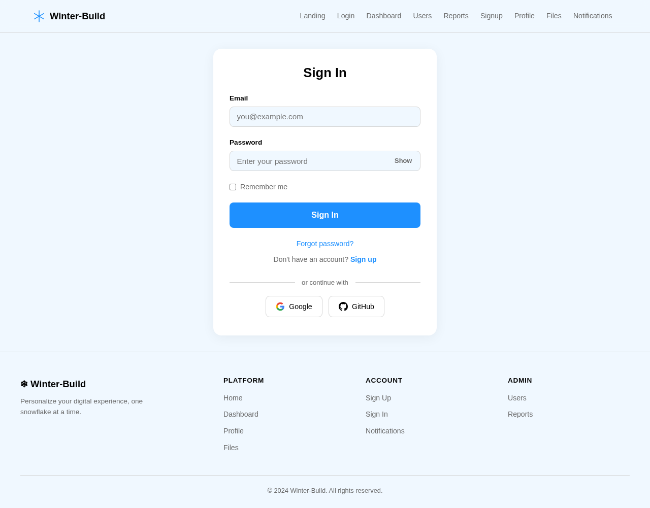 Login design preview