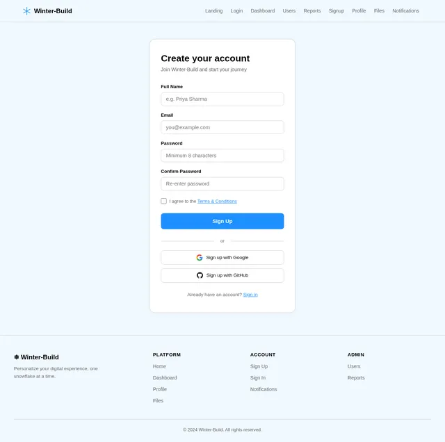 Signup