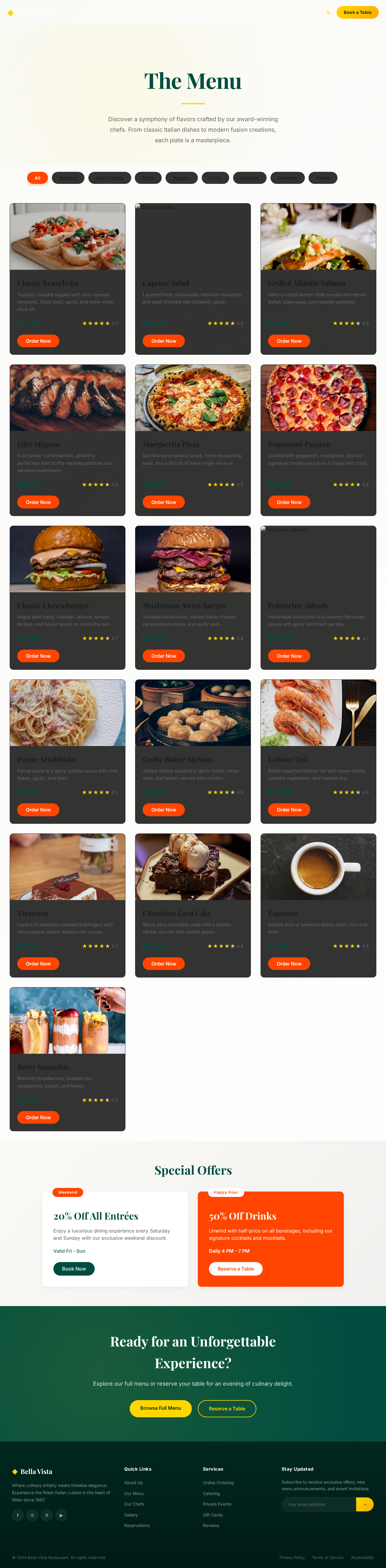 Menu design preview