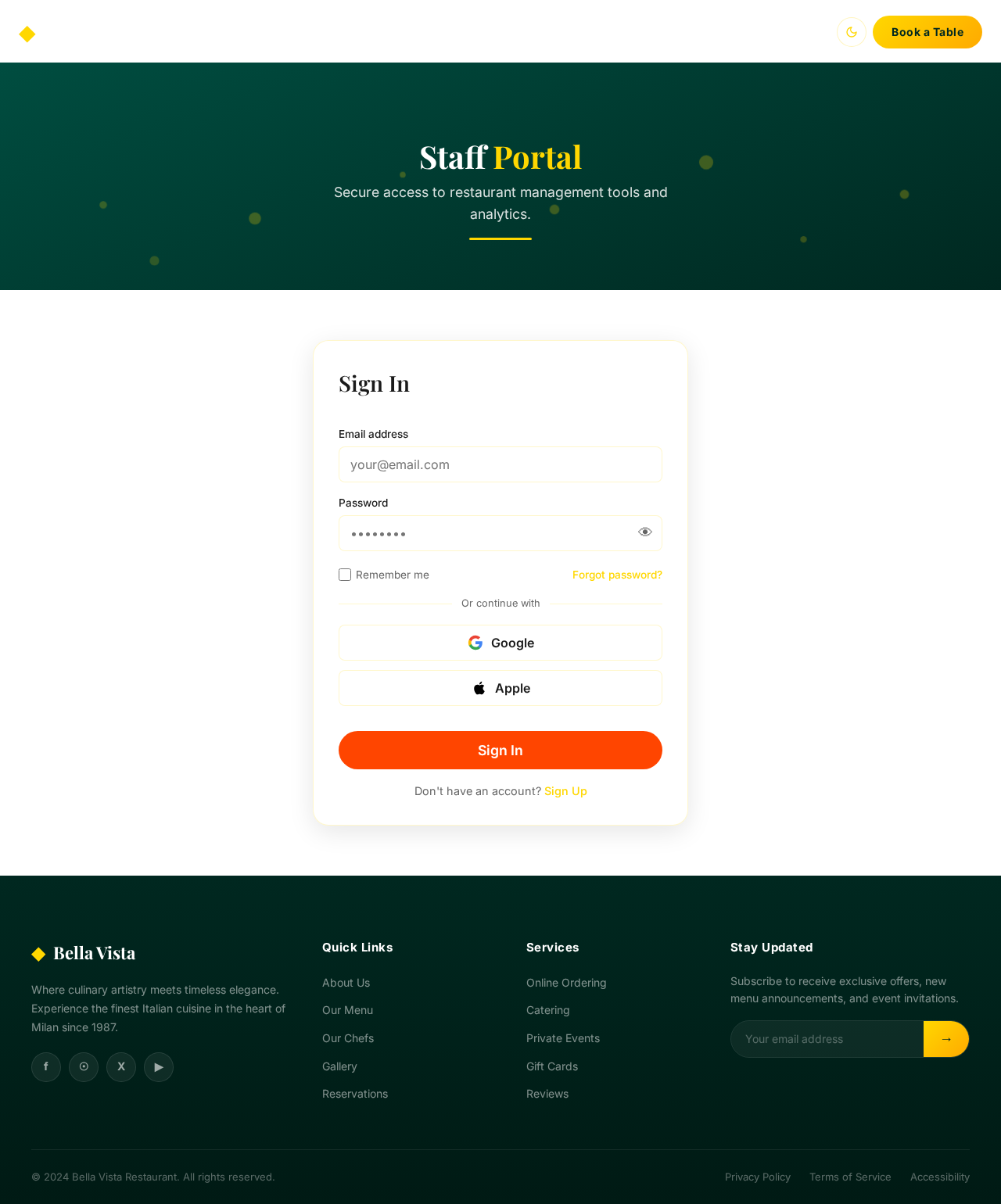 Login design preview