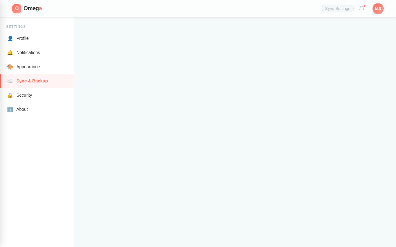 Sync Settings design preview