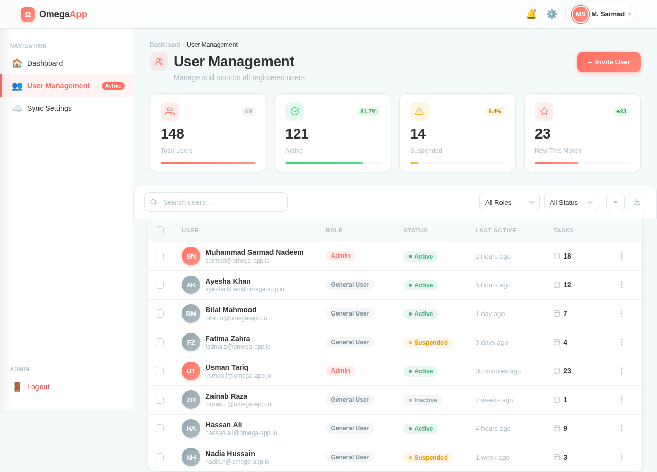 User Management design preview