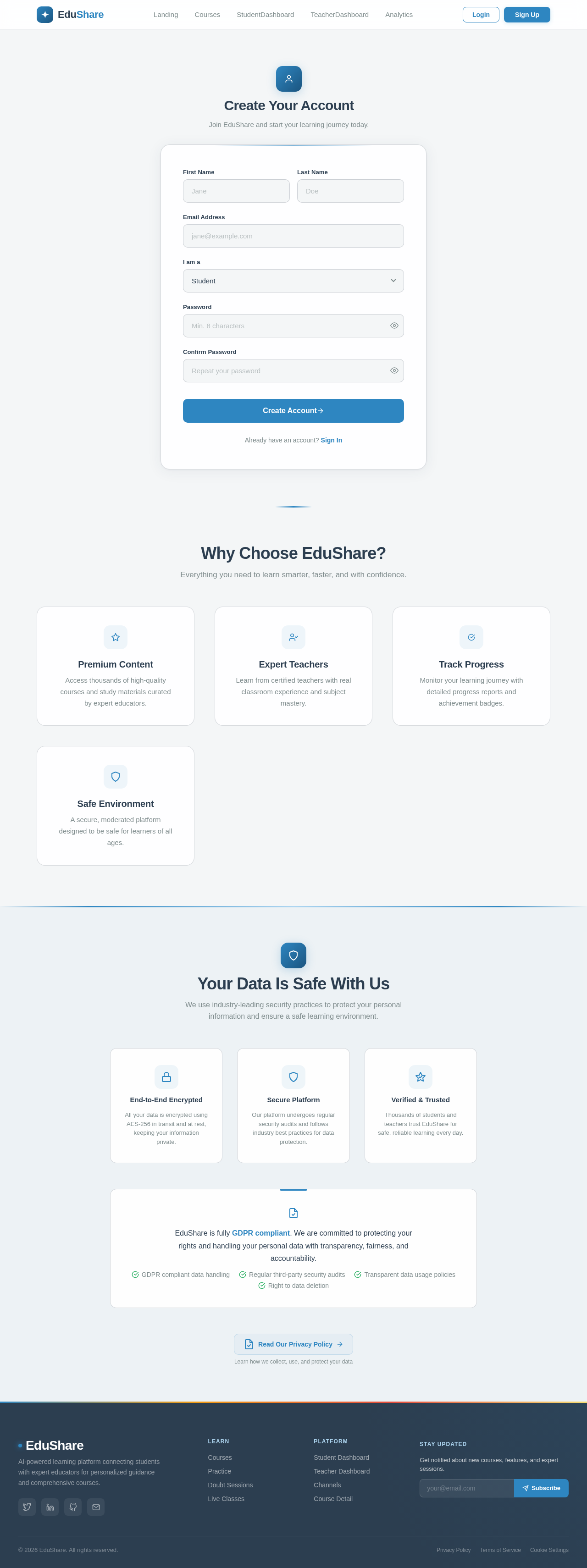 Signup design preview