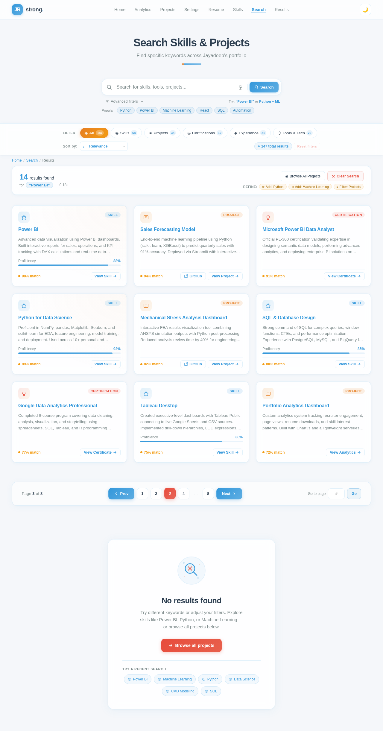 Search design preview