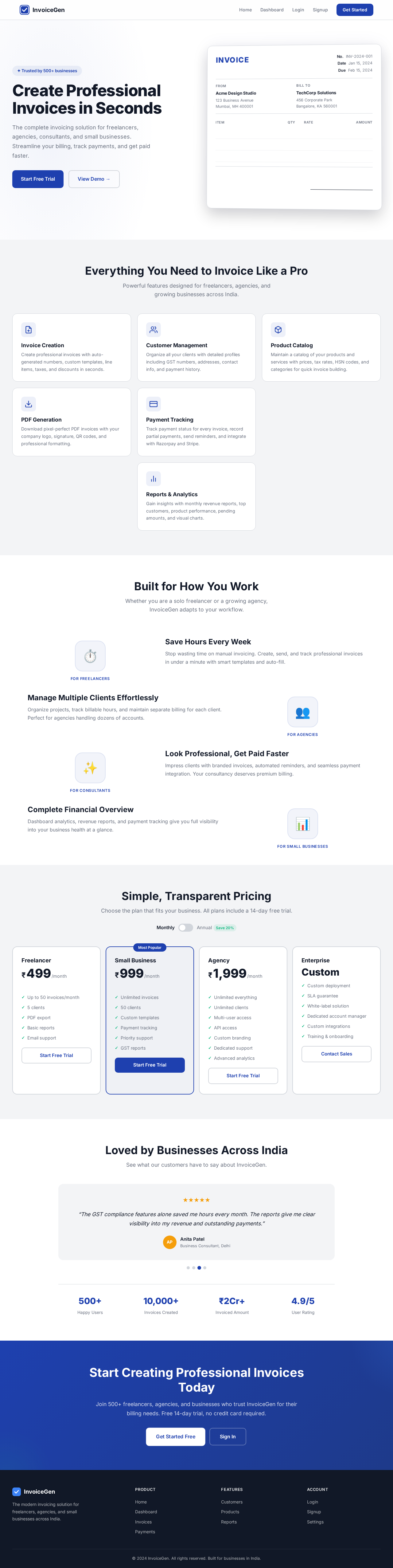 Landing design preview