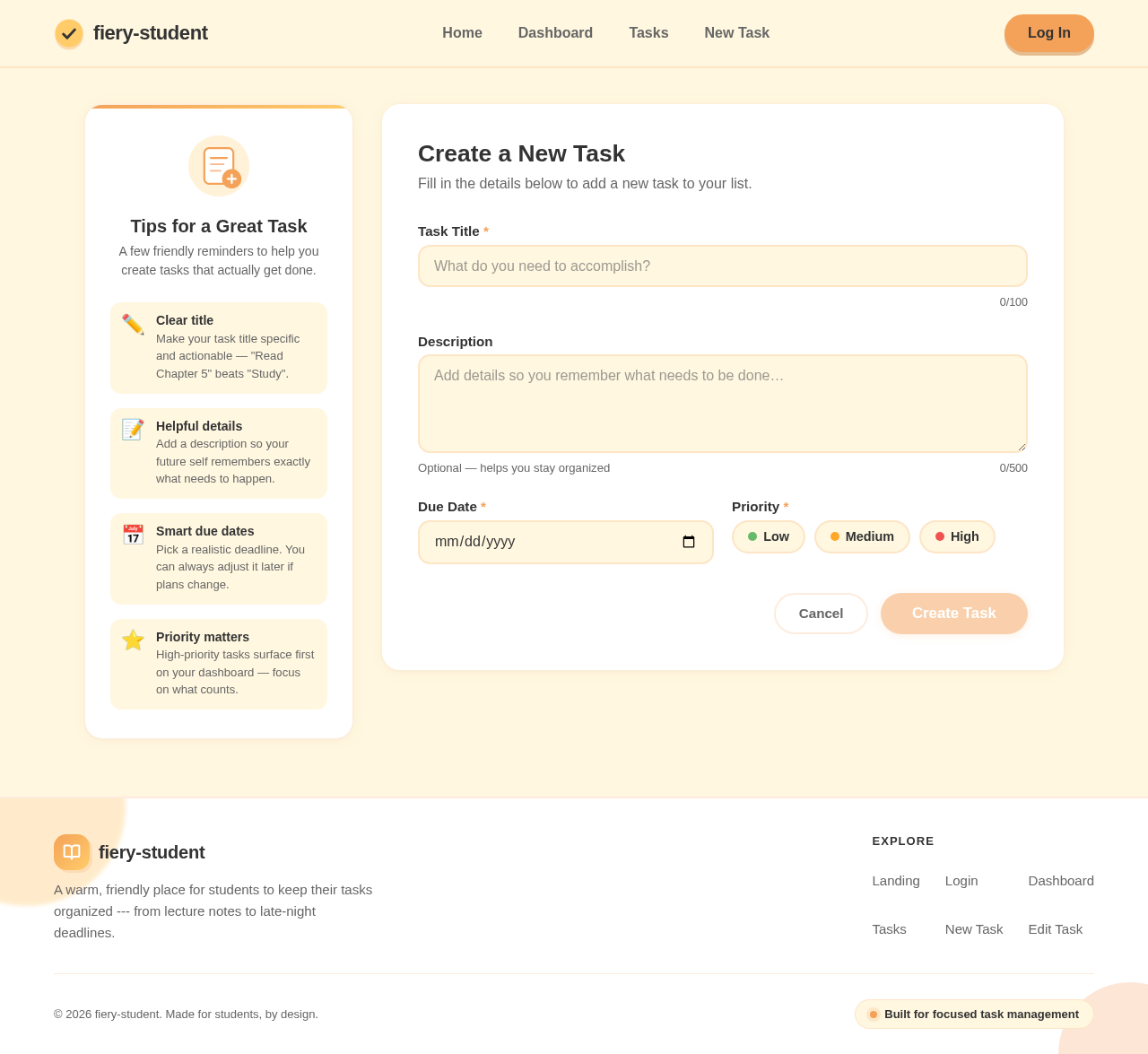 New Task design preview