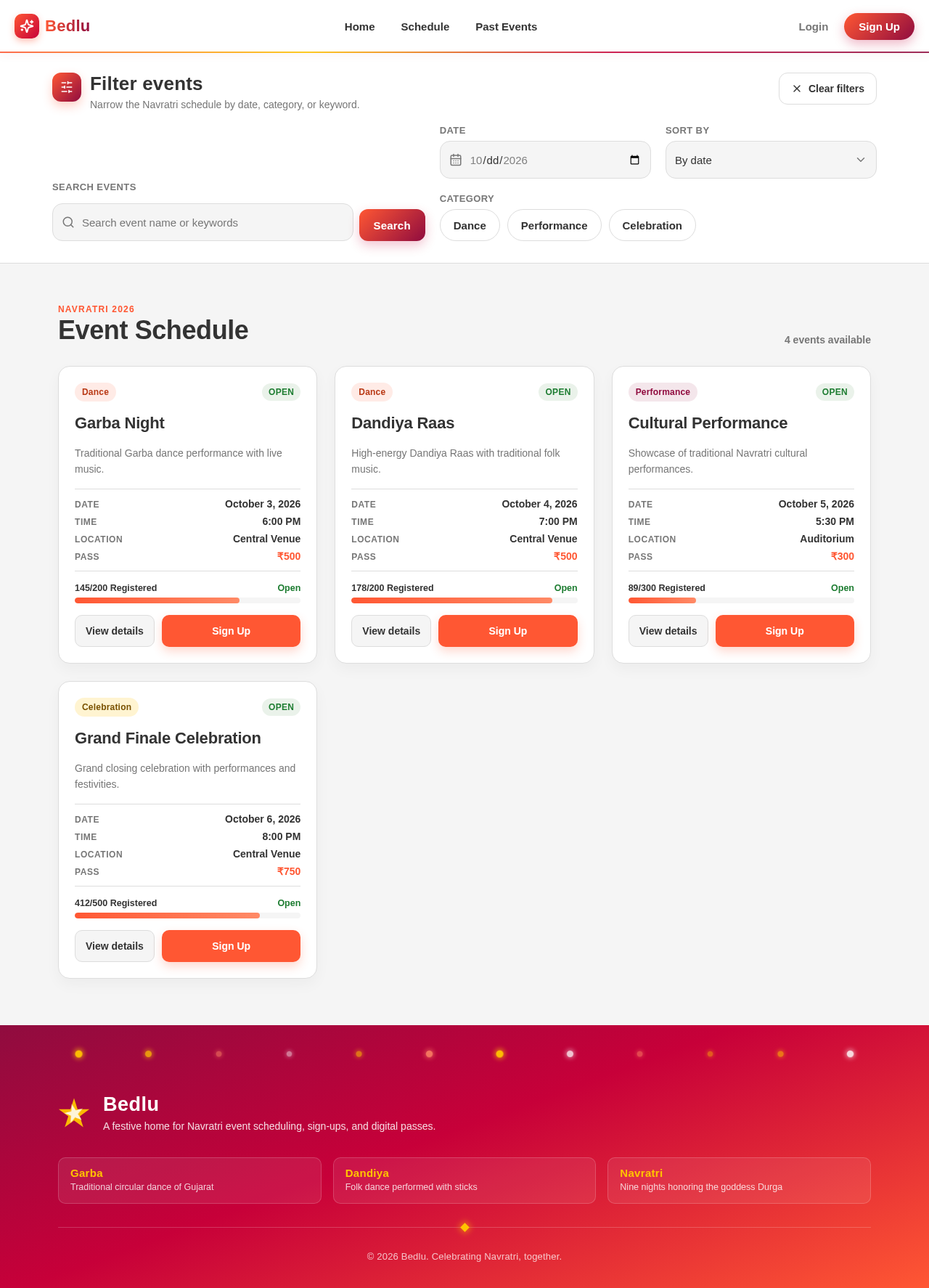 Schedule design preview