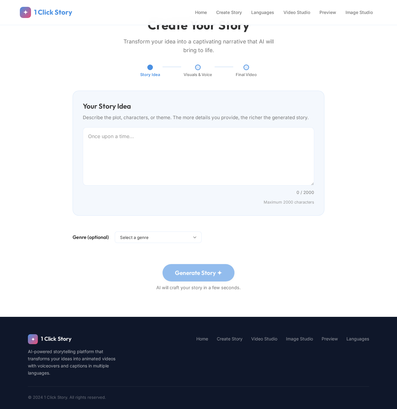 StoryCreate design preview