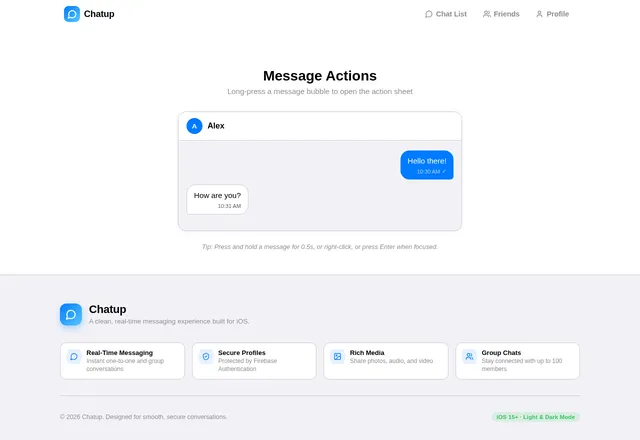 Message Action Sheet