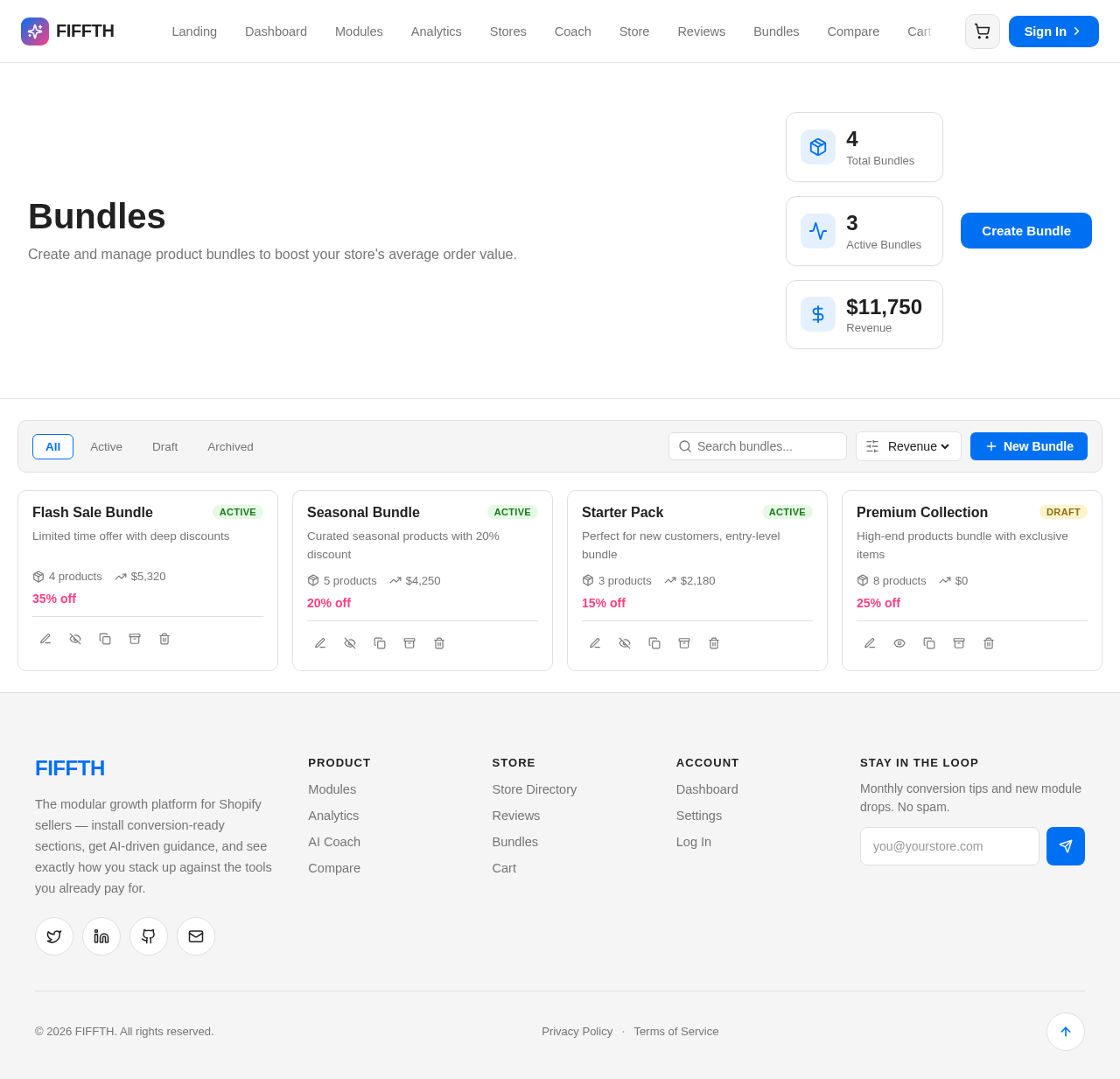 Bundles design preview