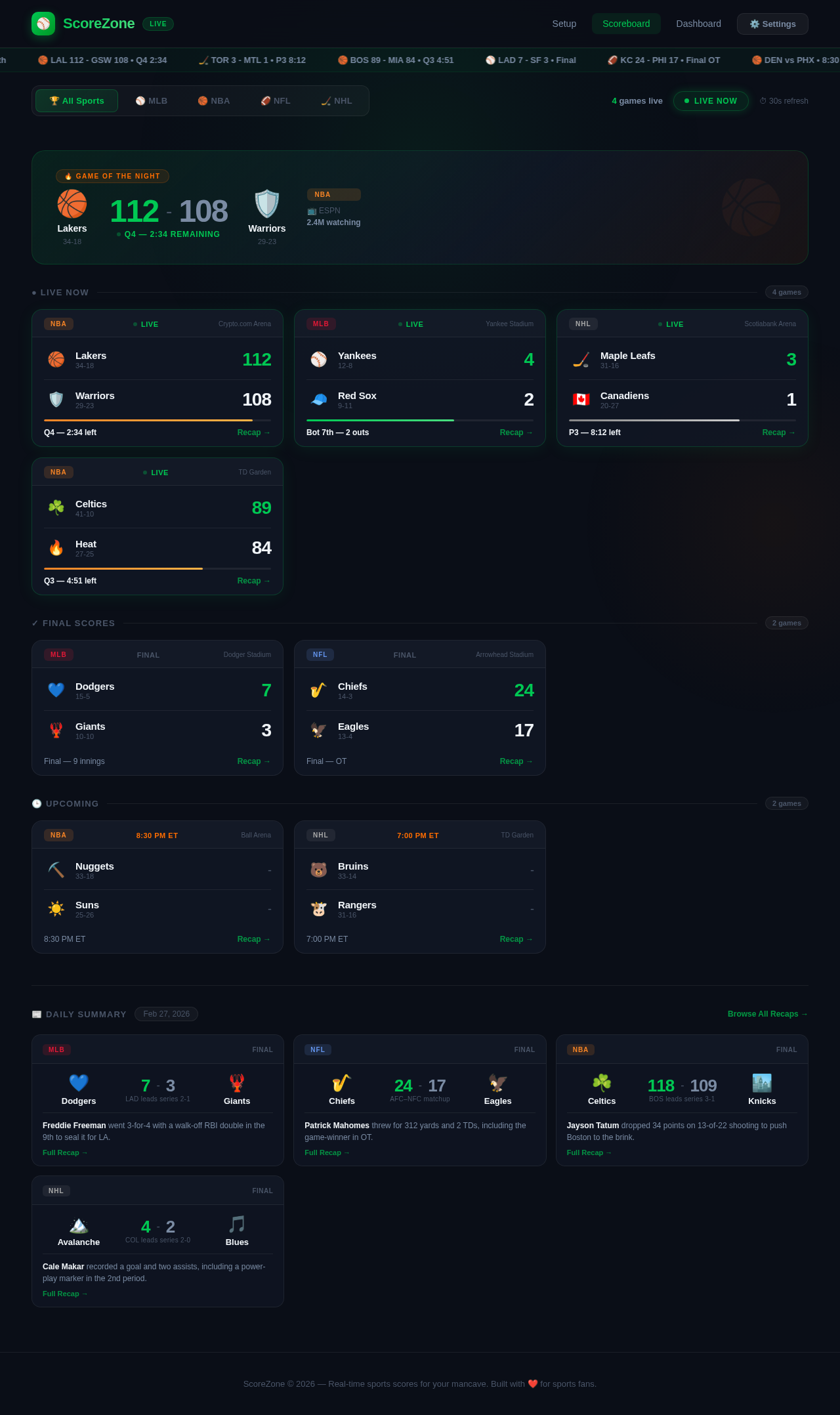 Scoreboard design preview