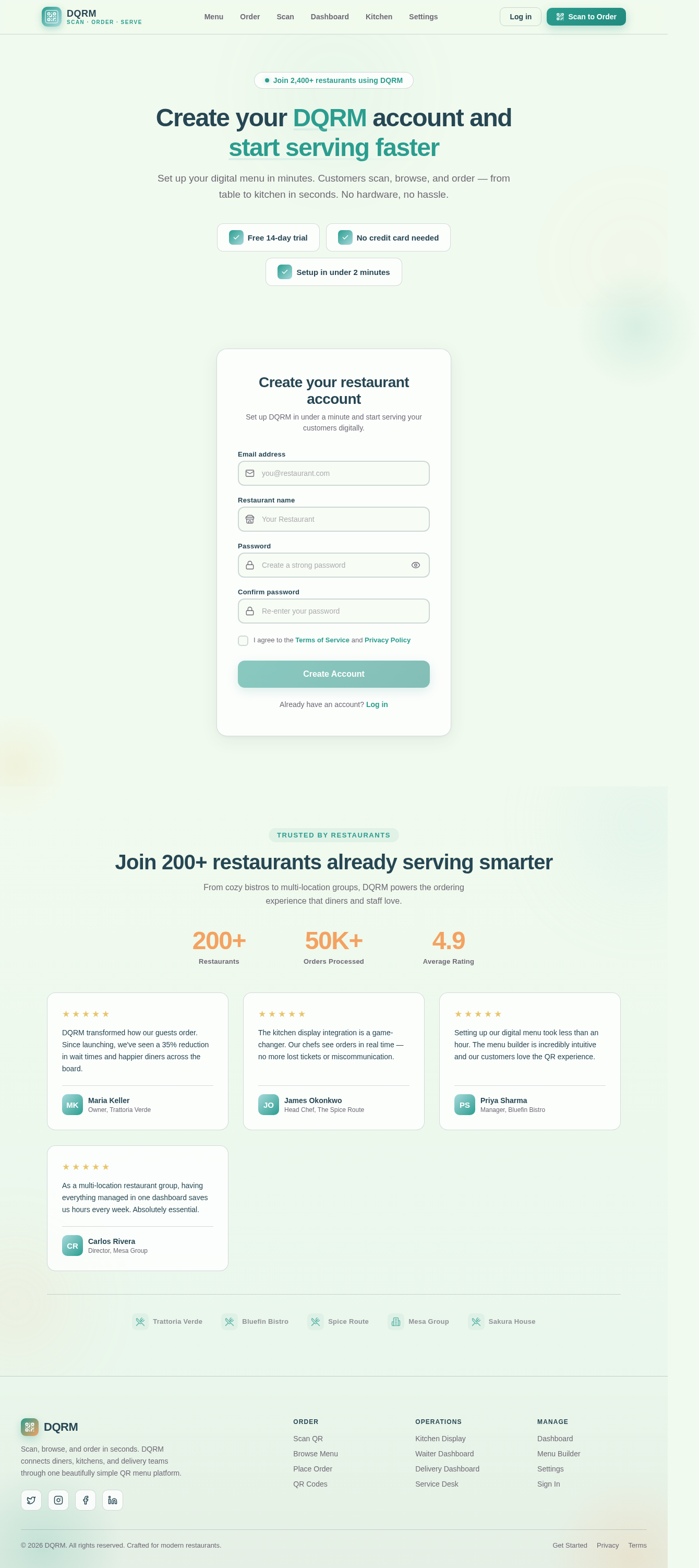 Signup design preview
