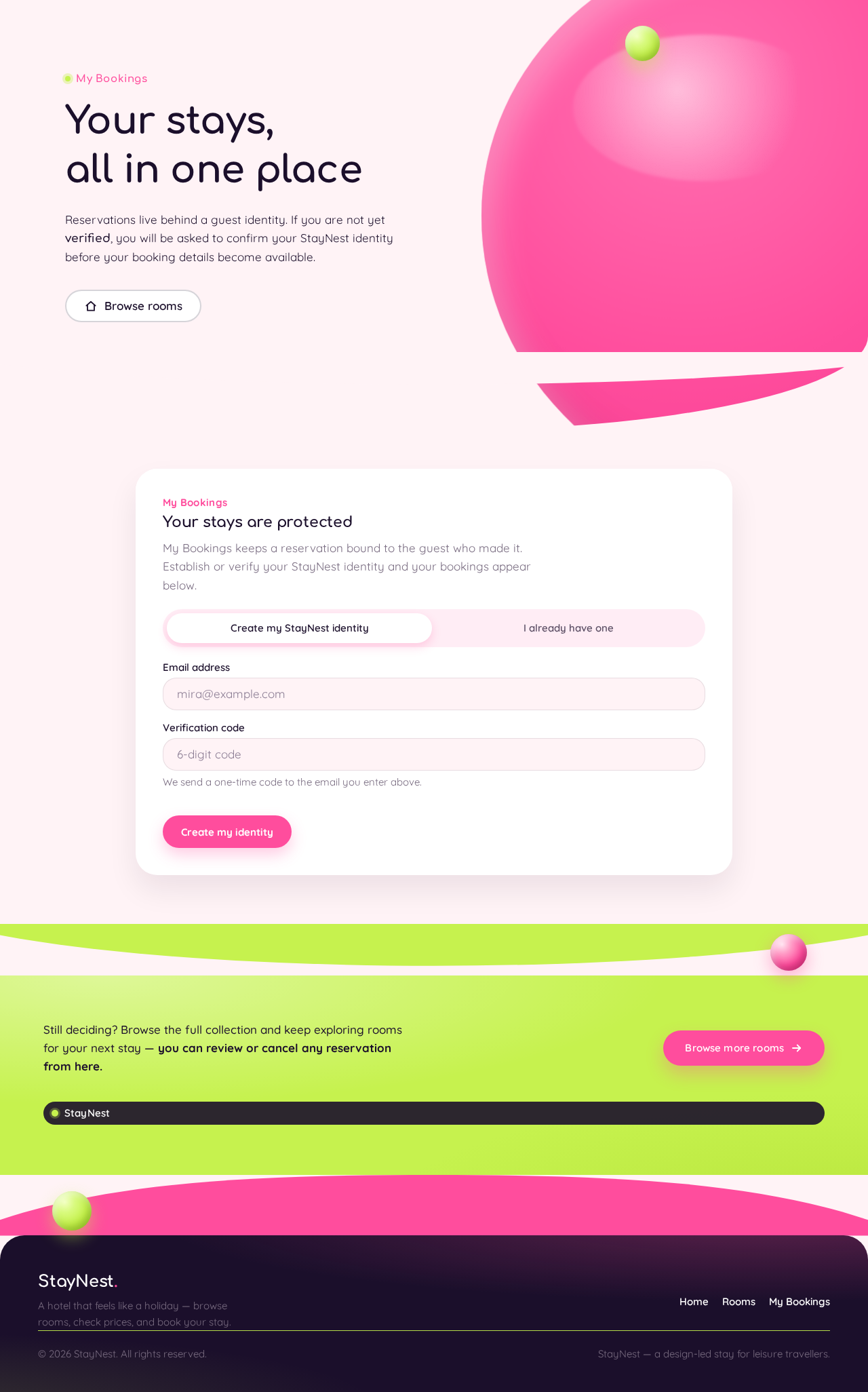 My Bookings design preview