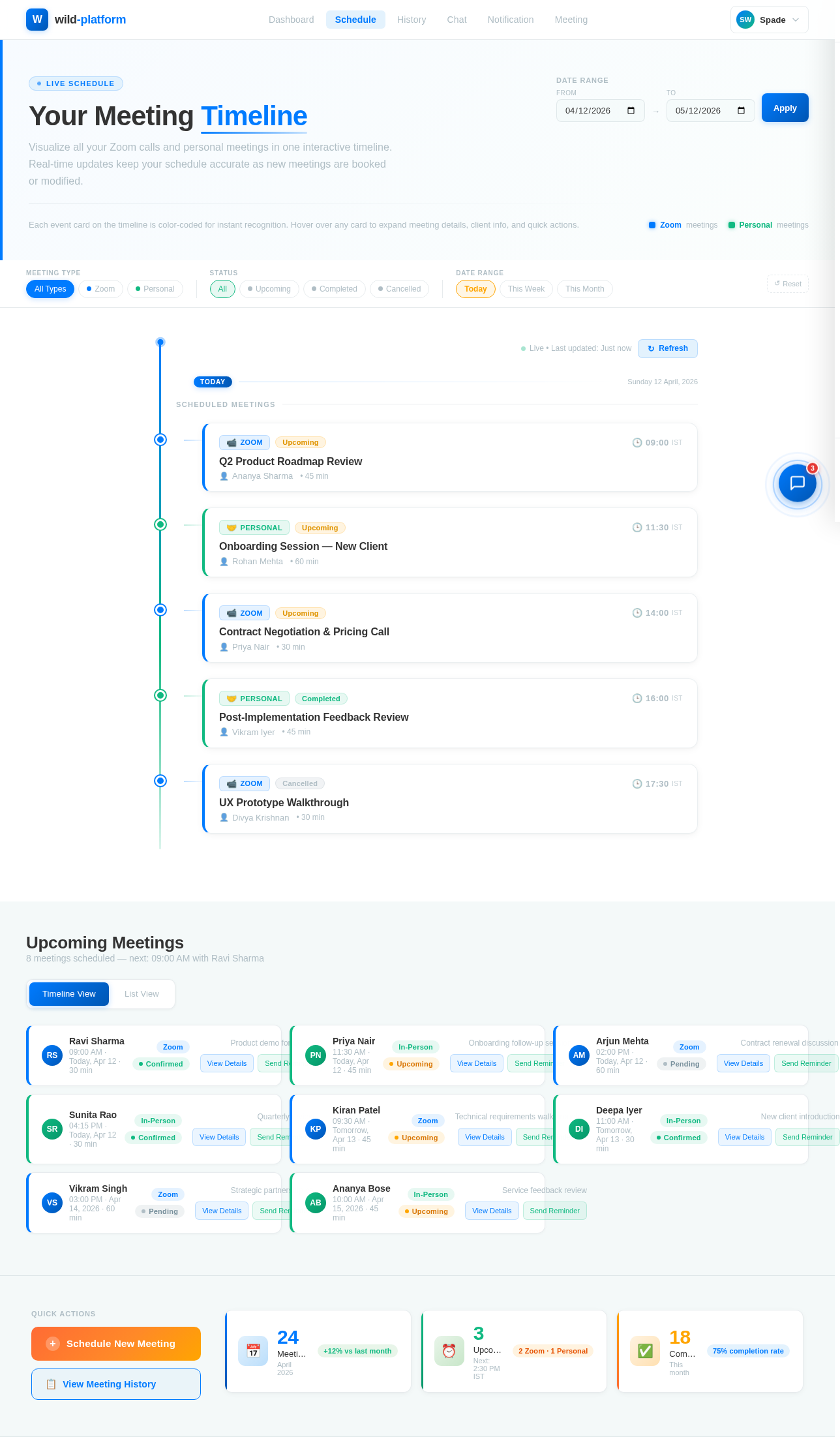 Schedule design preview