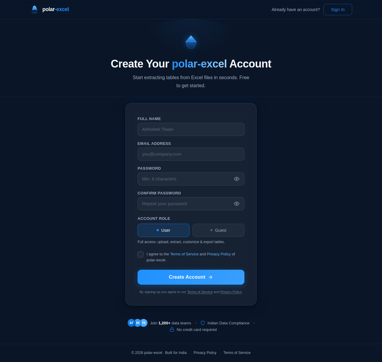 Signup design preview