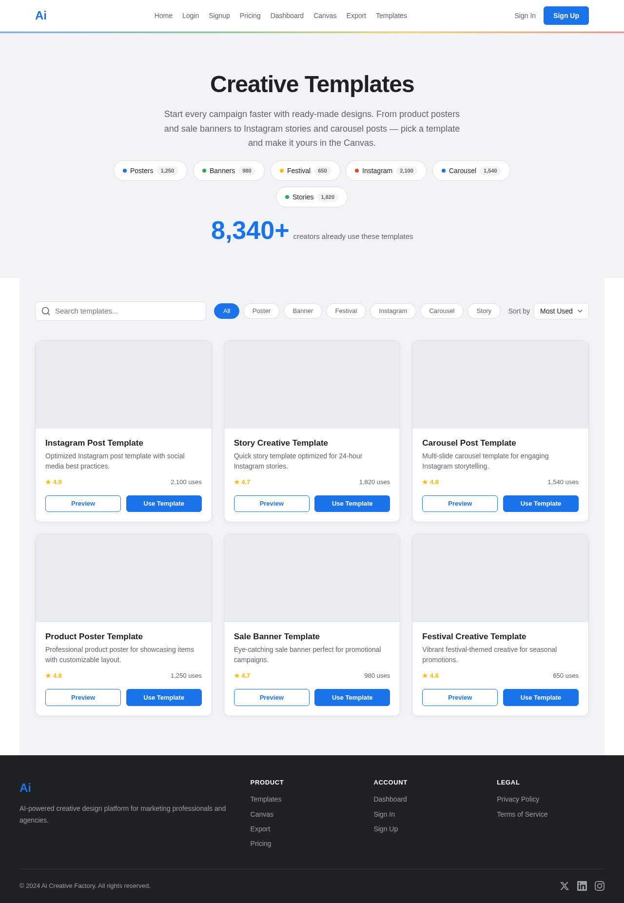 Templates design preview