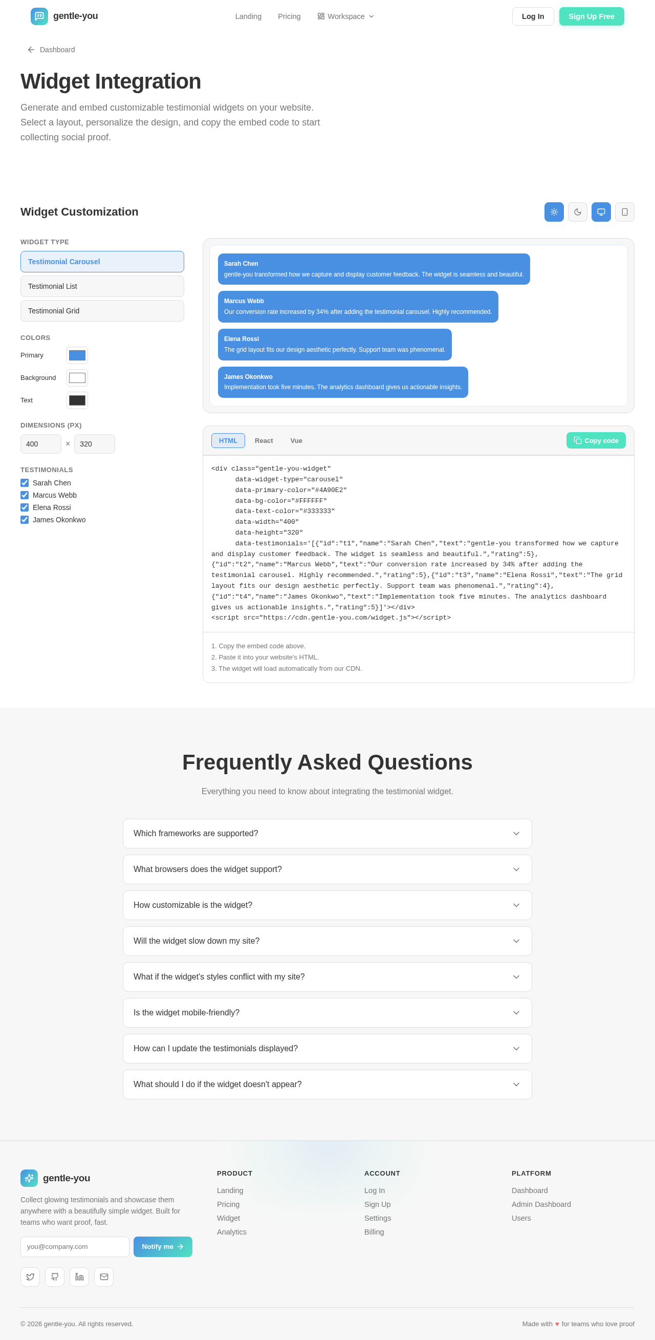 Widget design preview