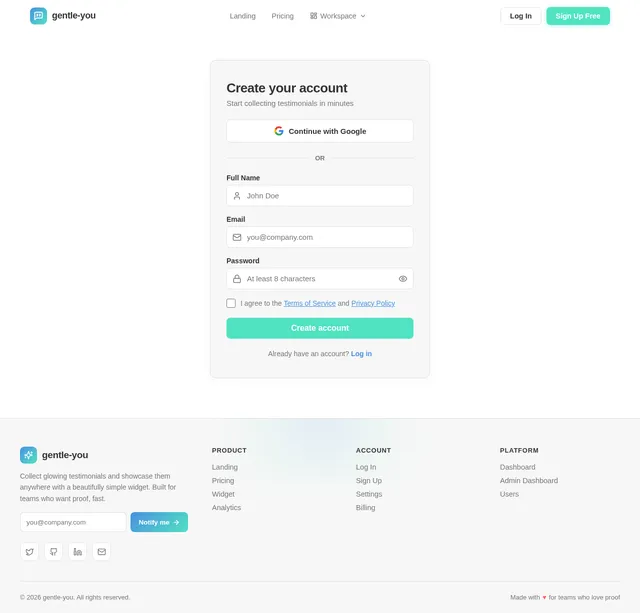 Signup