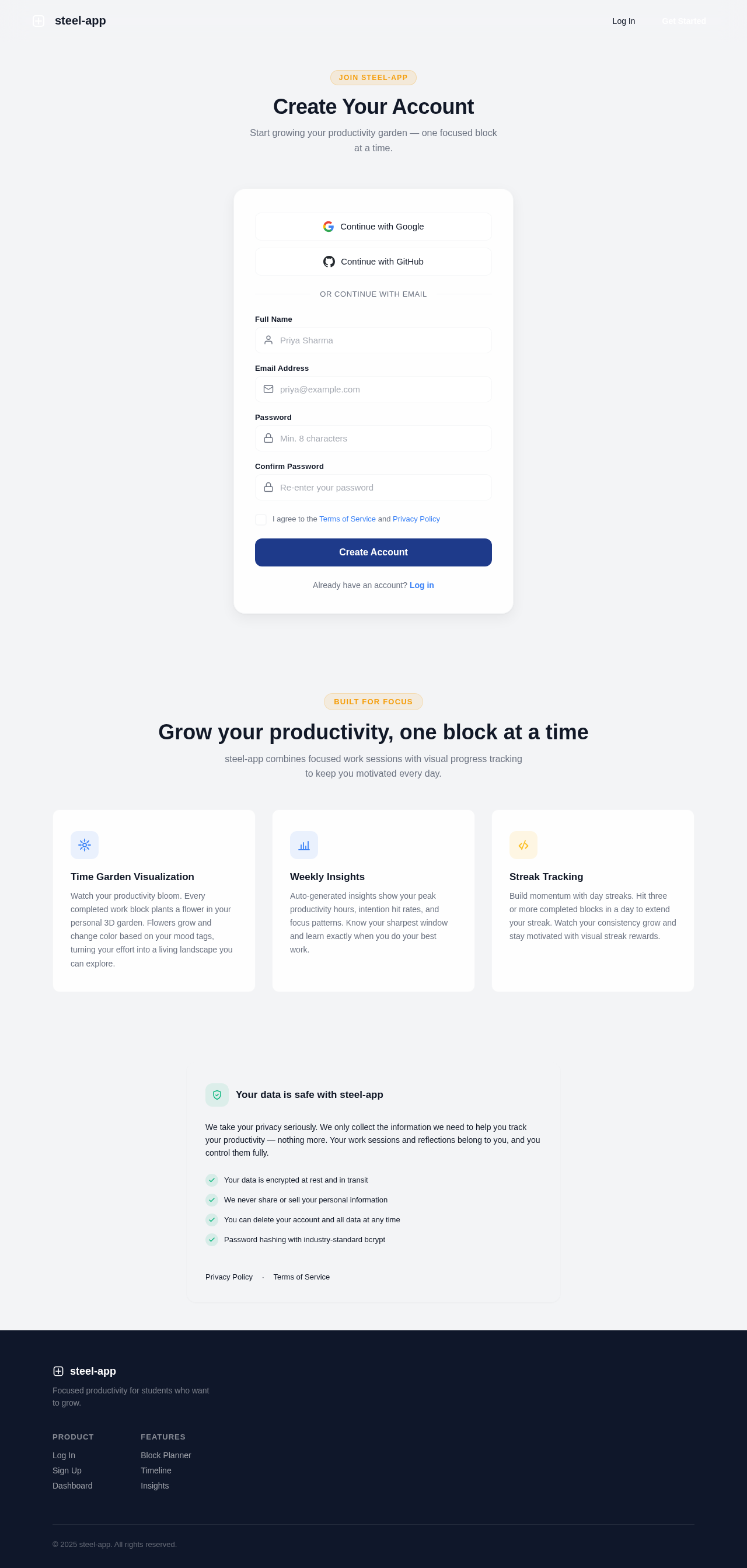 Signup design preview