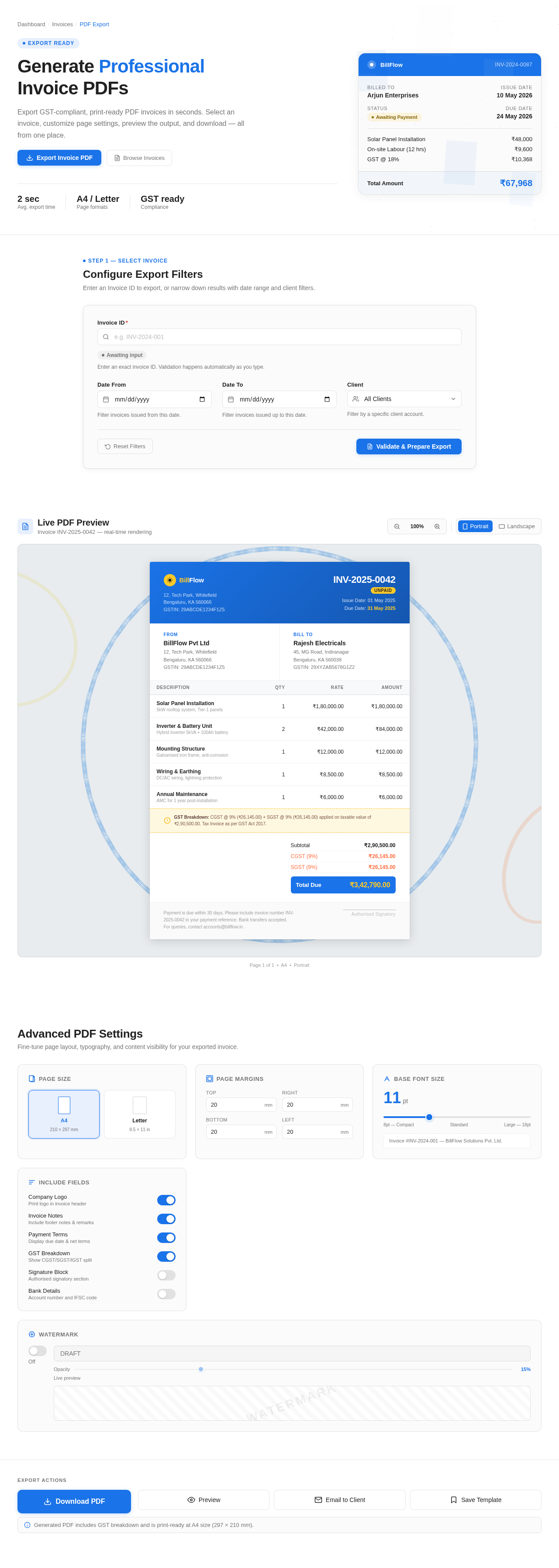 PDF Export design preview