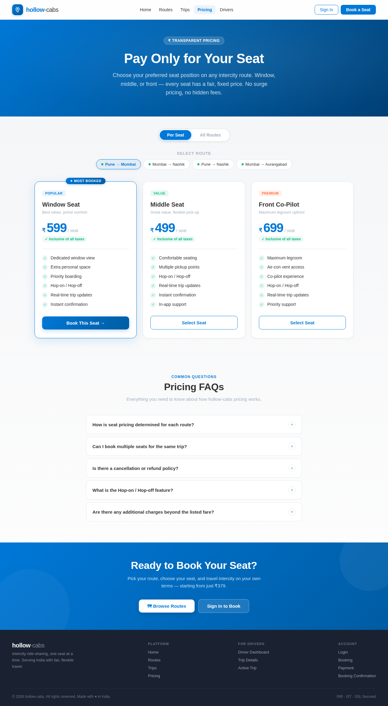 Pricing design preview