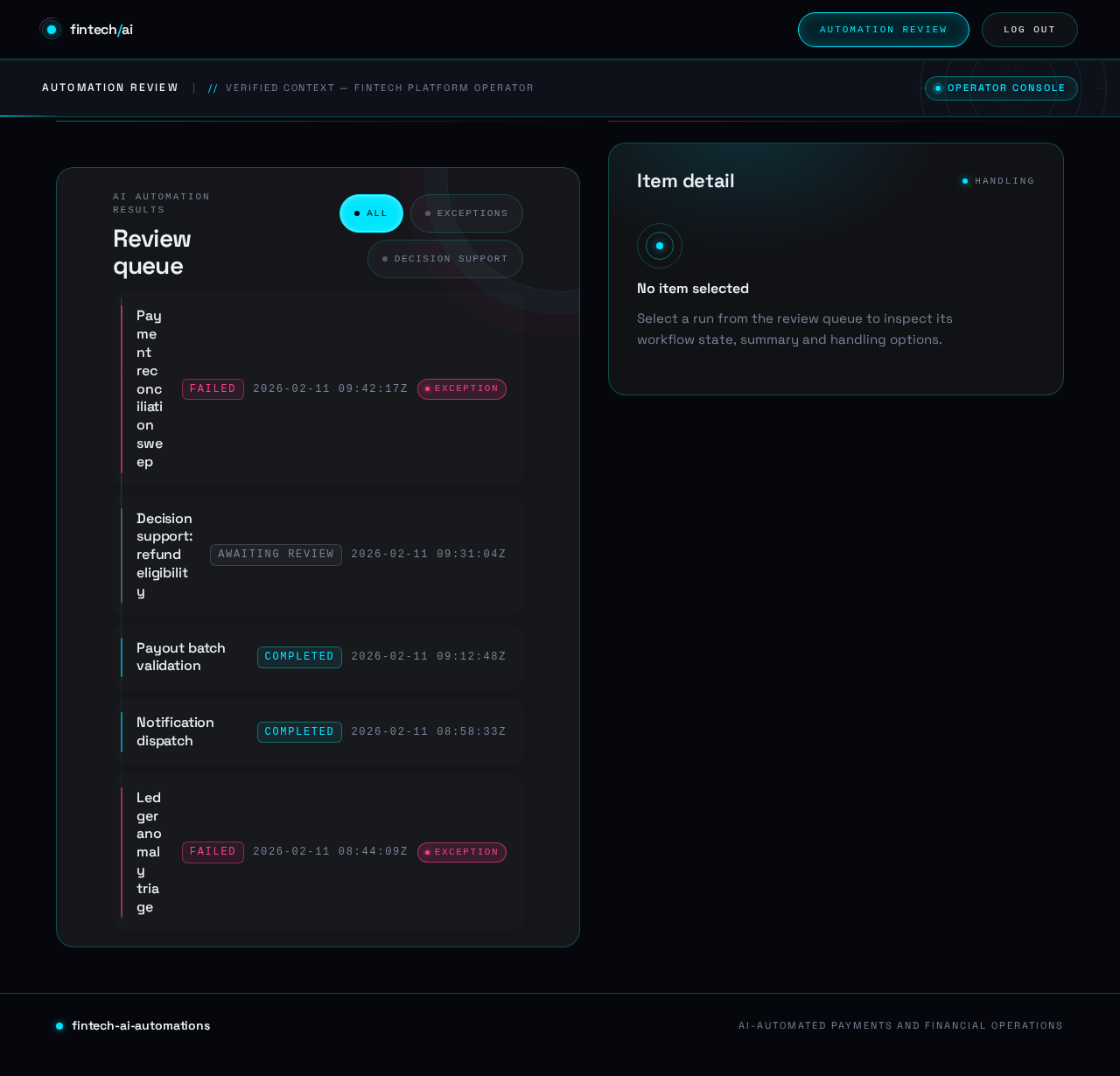 Automation Review design preview