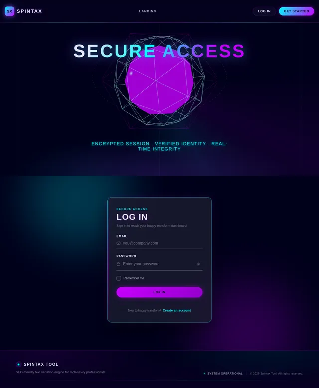 login page