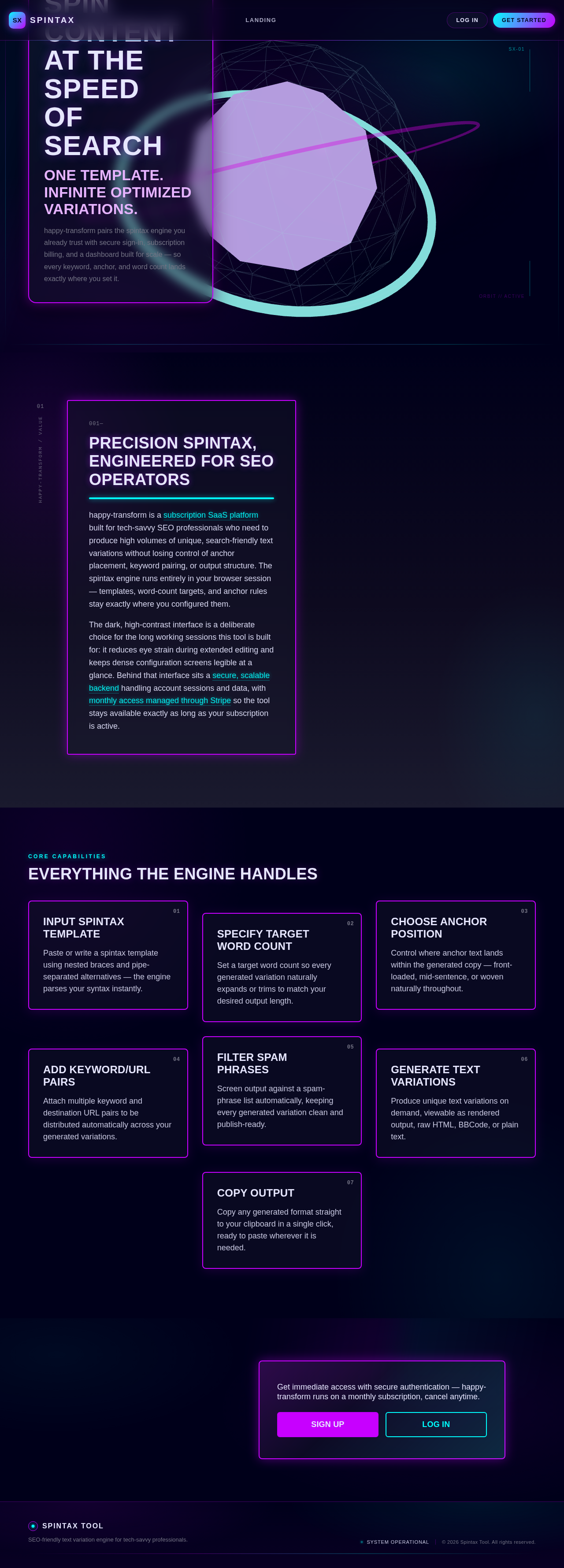 Landing design preview