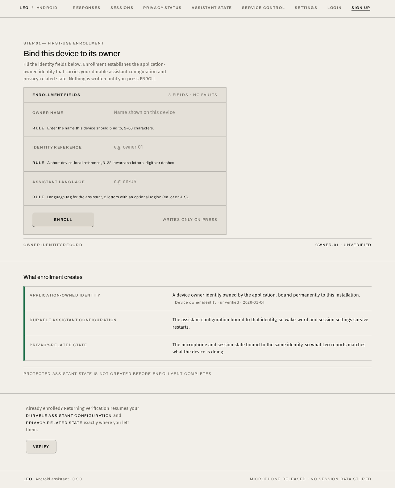Sign Up design preview
