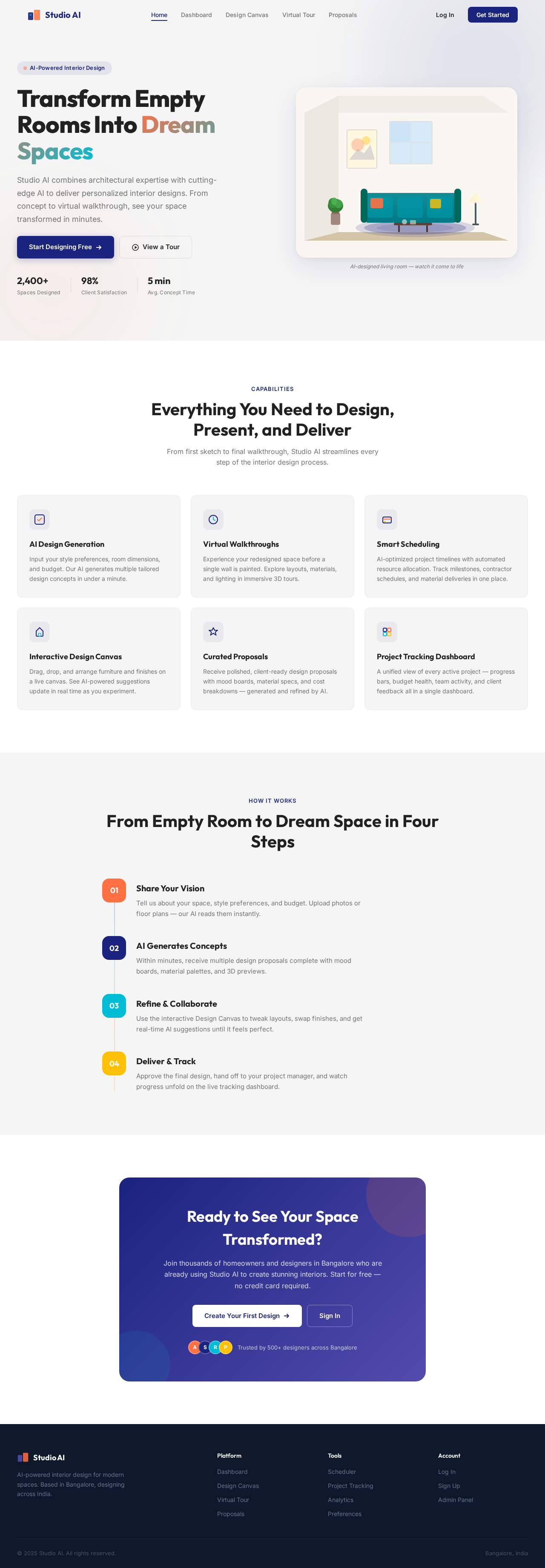 Landing design preview