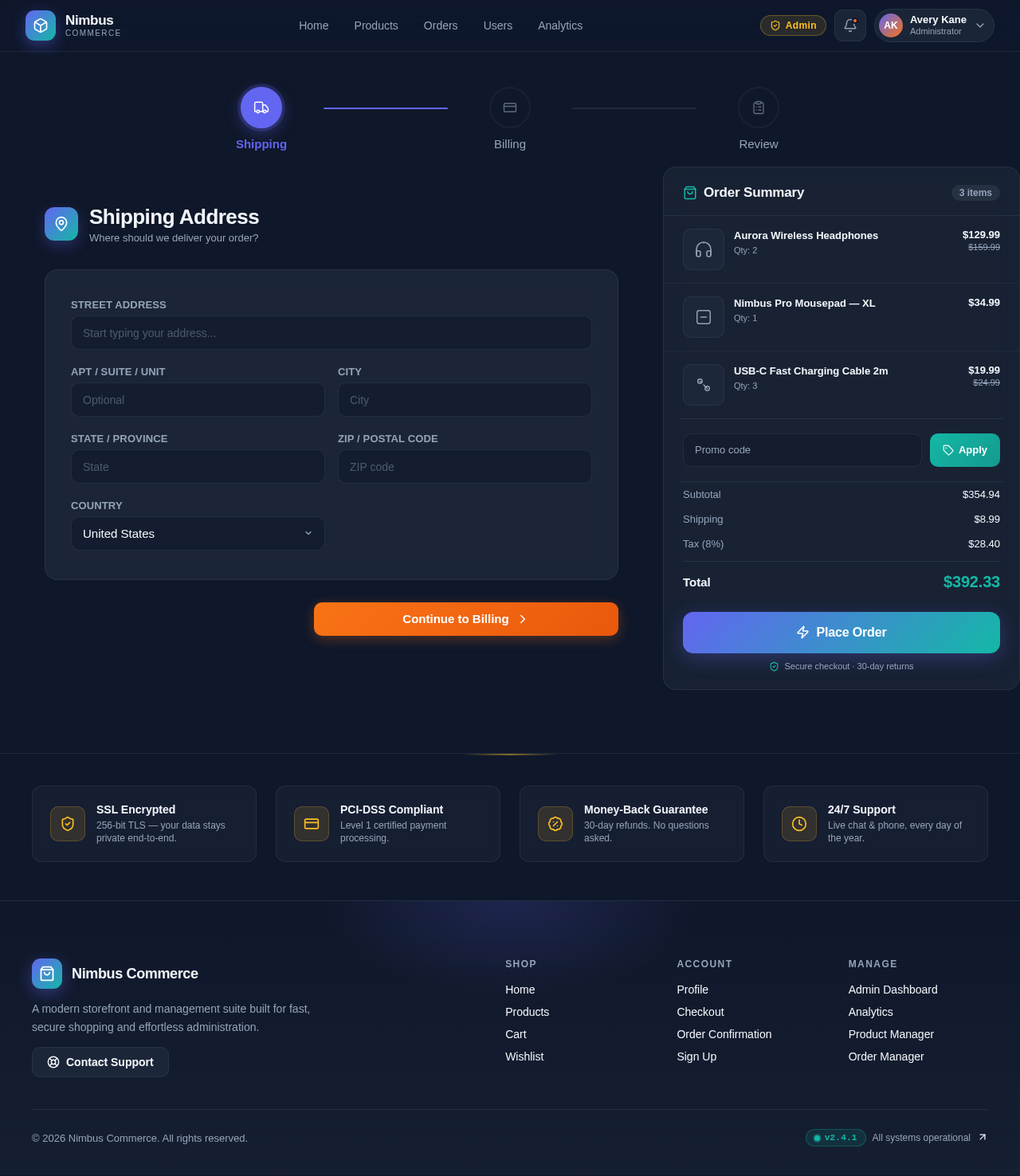 Checkout design preview