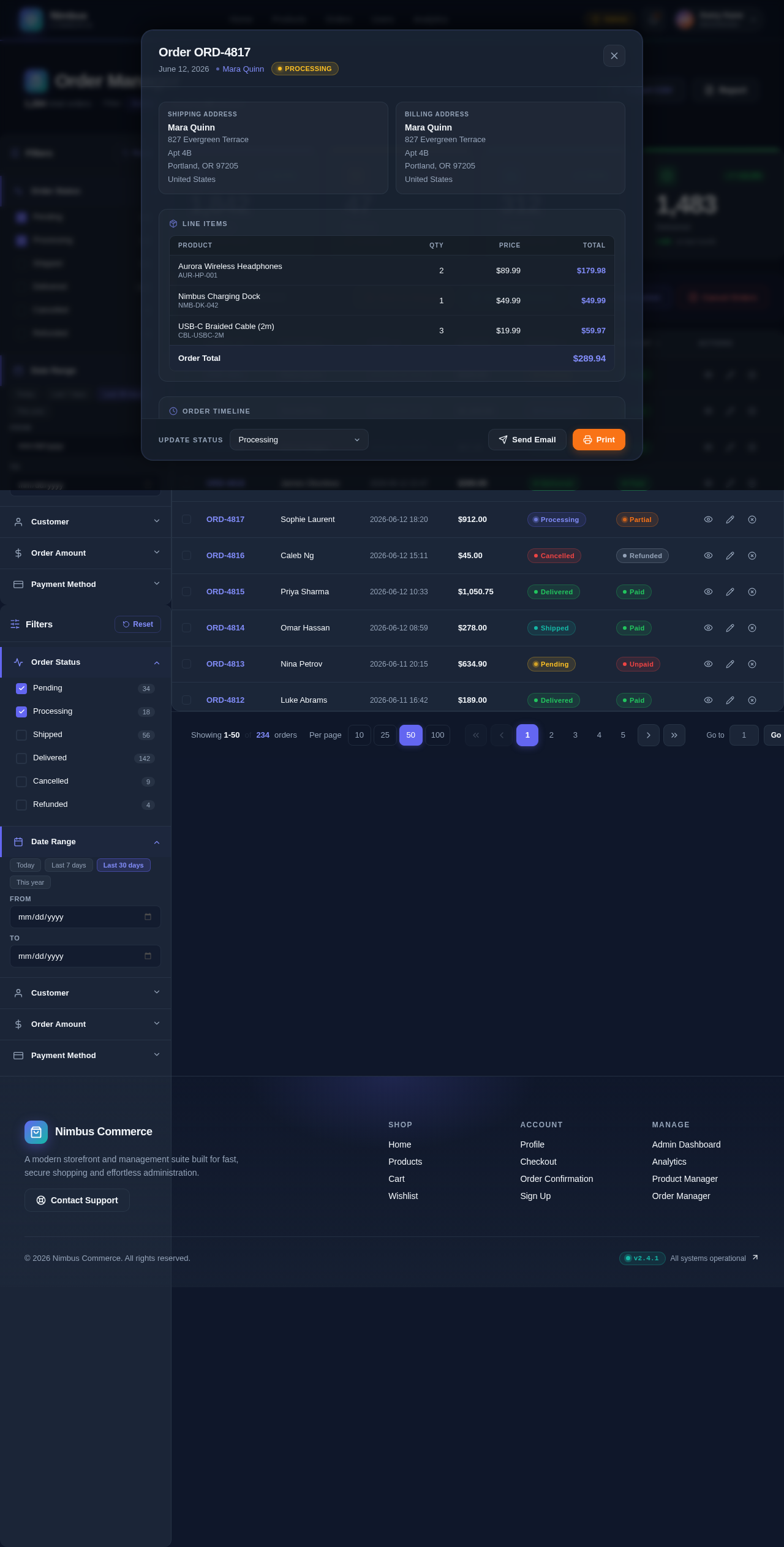 OrderManager design preview