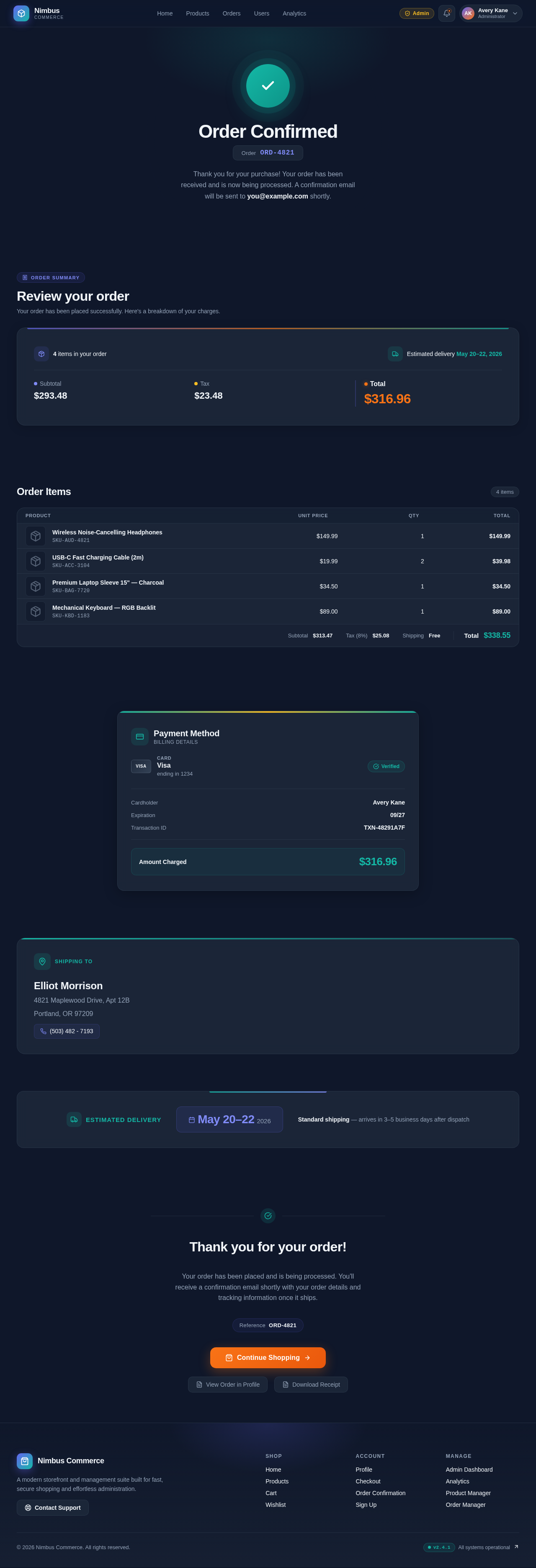 OrderConfirm design preview