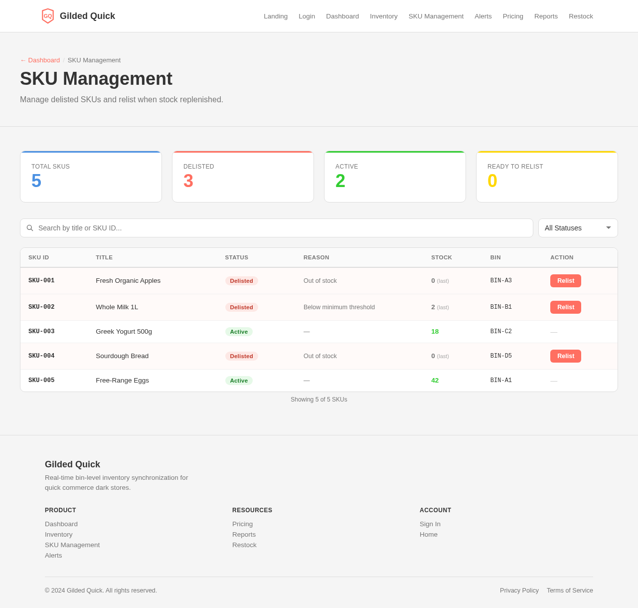 SKU Management design preview