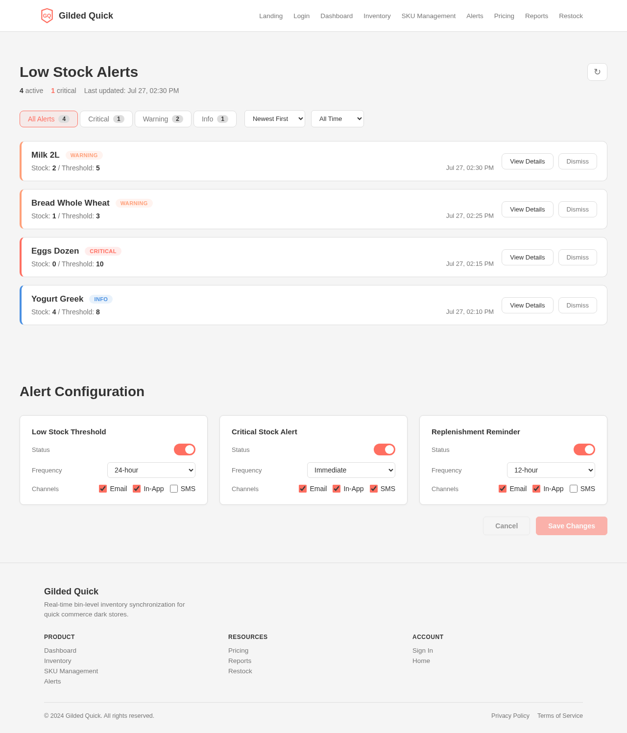 Alerts design preview