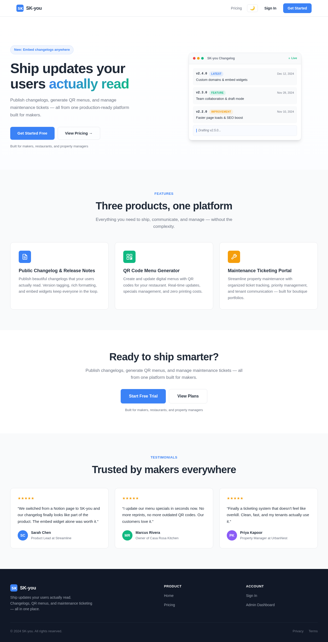 Landing Page design preview