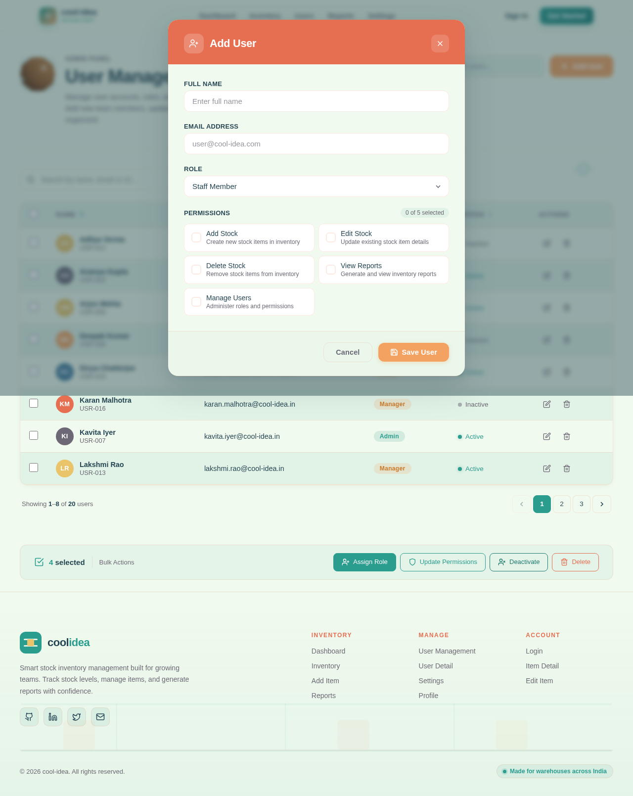 UserManagement design preview