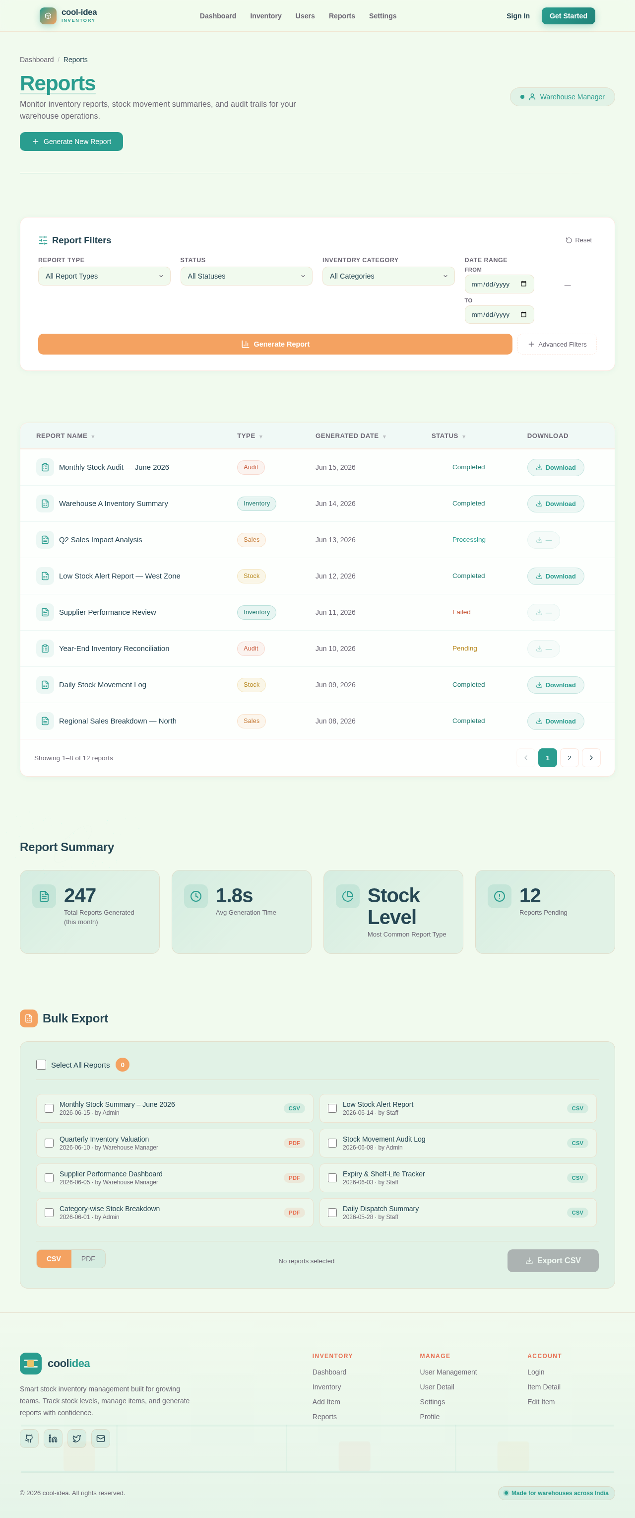 Reports design preview