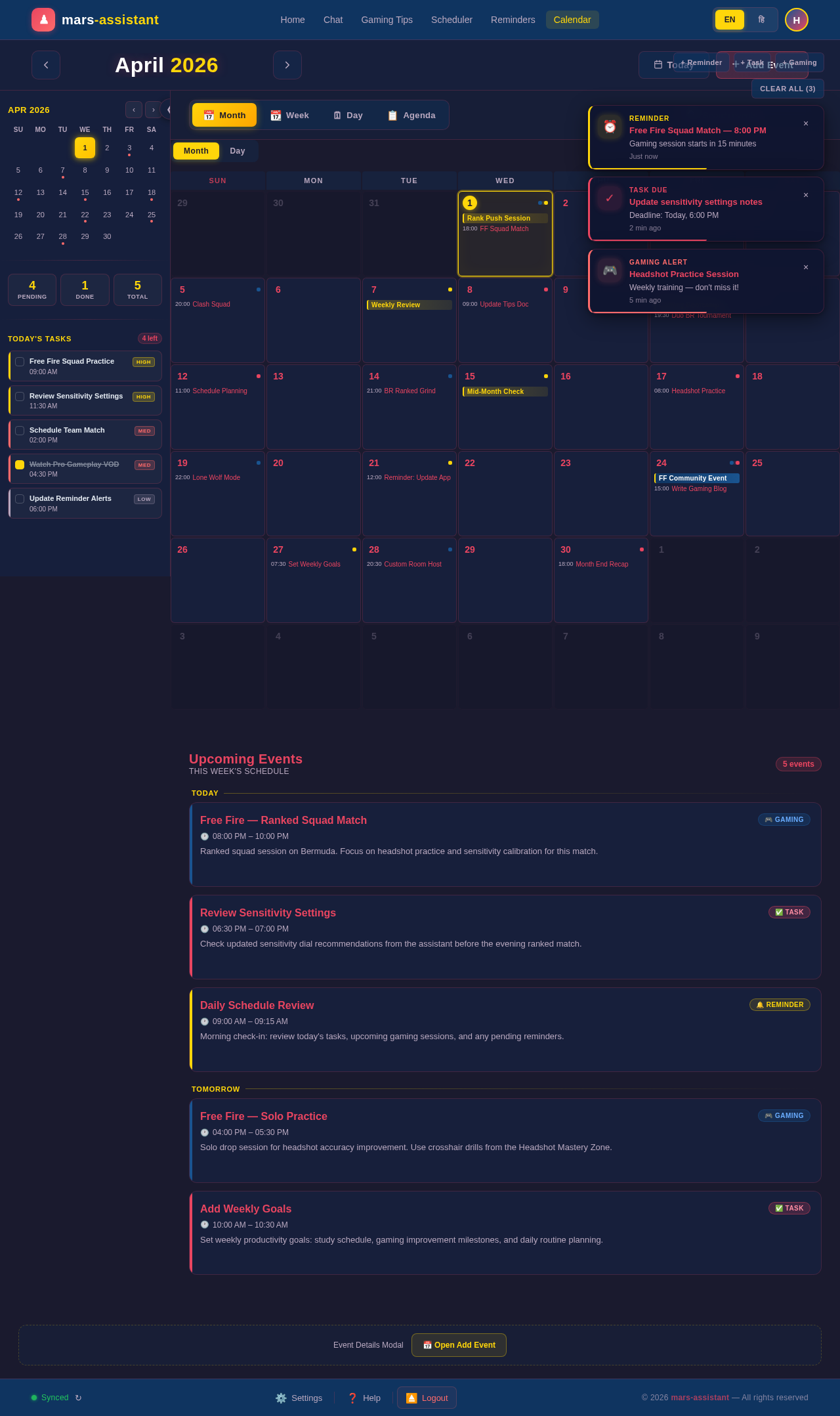 Calendar design preview