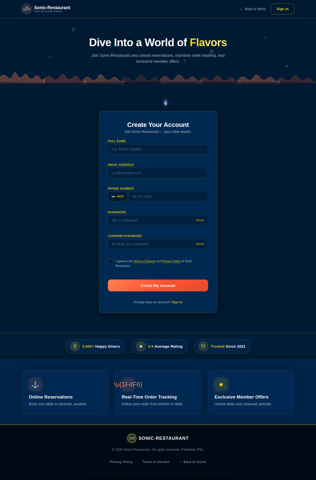 Signup design preview
