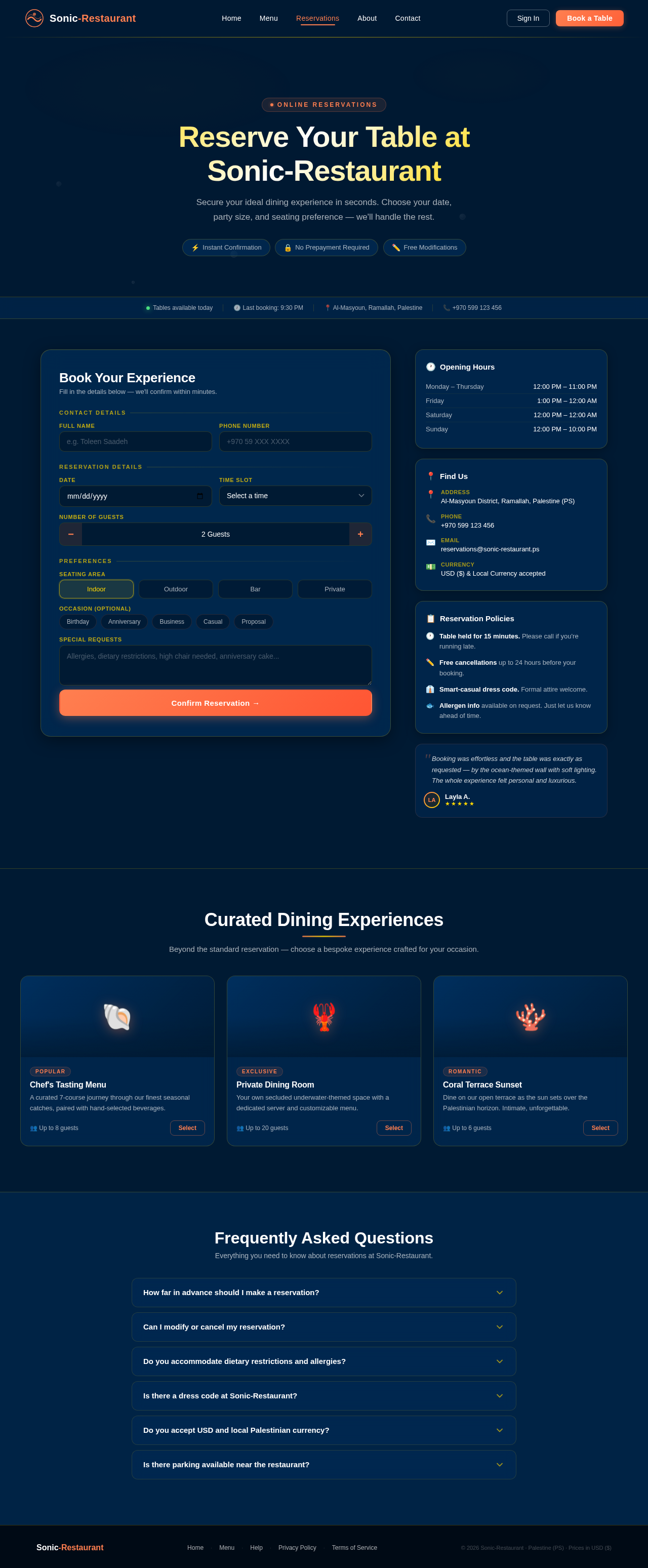 Reservation design preview