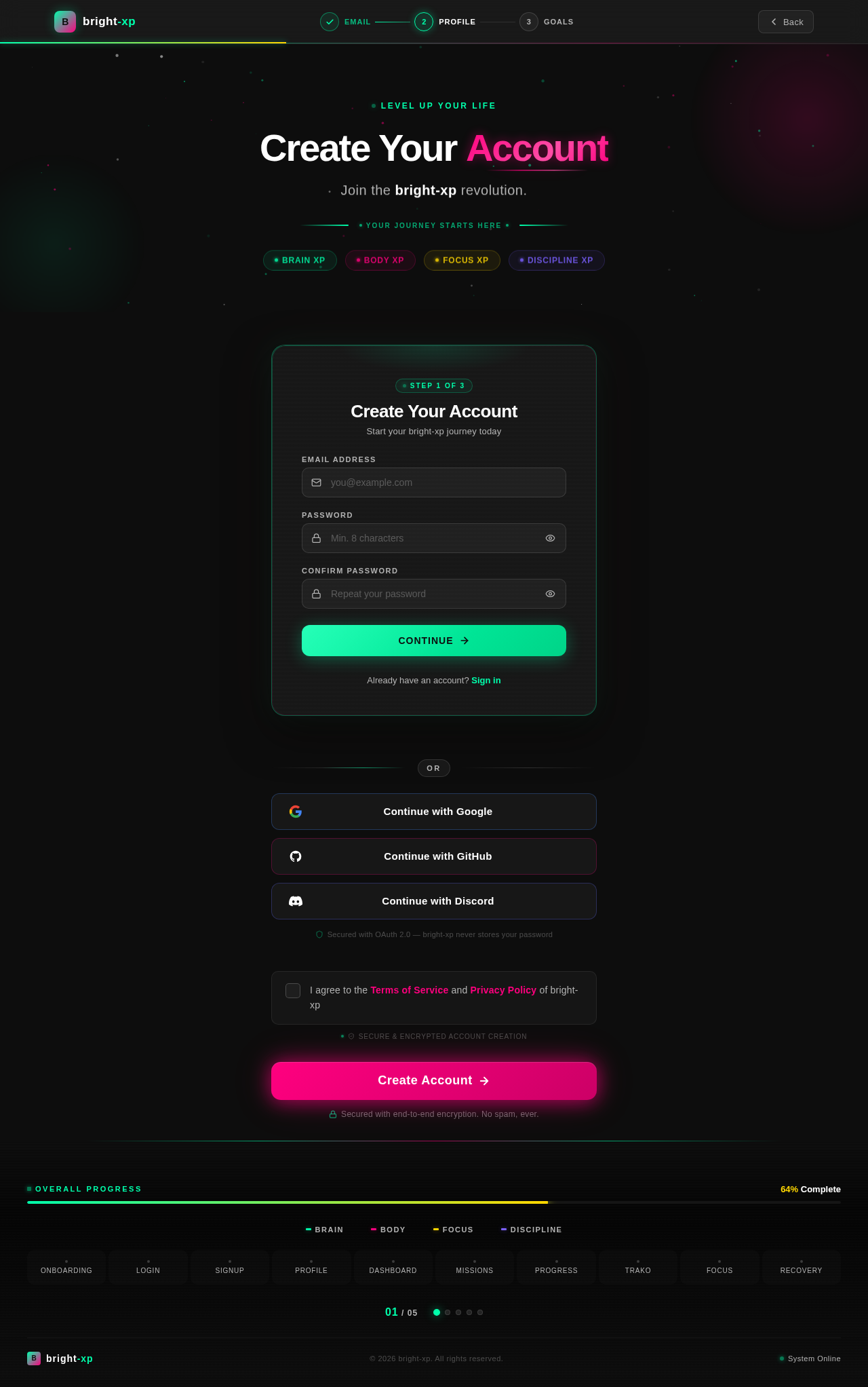 Signup design preview