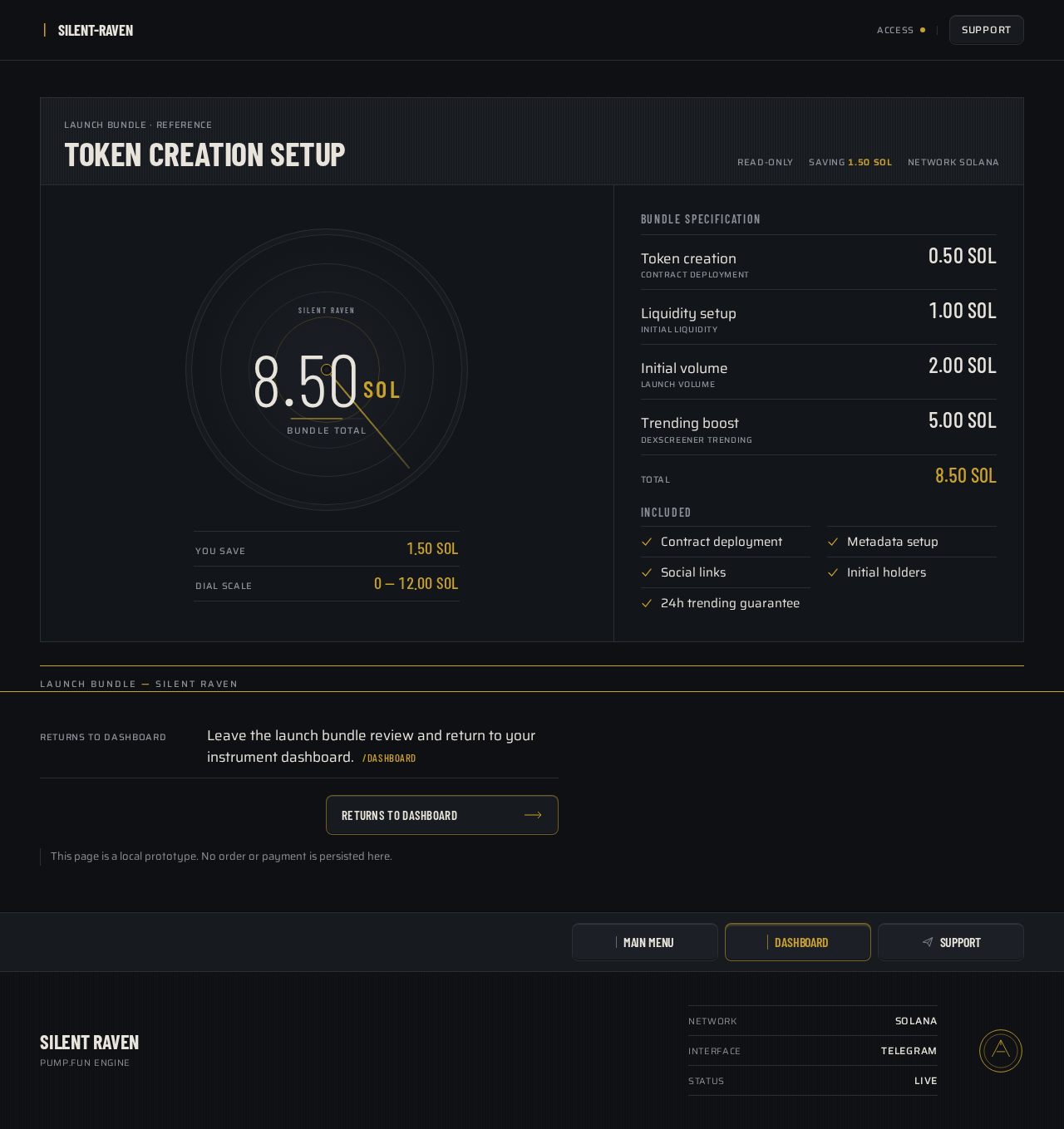 TOKEN CREATION SETUP design preview