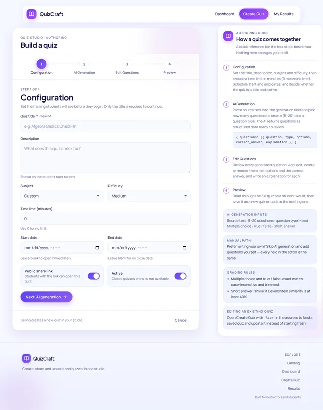CreateQuiz